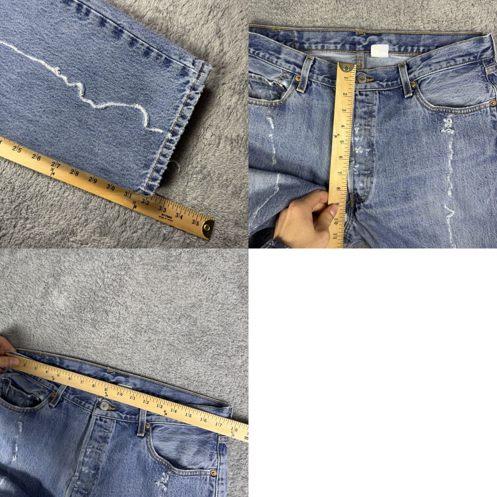 Levi's VINTAGE Levi's 501XX Jeans Men 36x32 Distressed Button Fly Straight Five-Pocket Denim Blue Size US 36 / EU 52 - 9 Thumbnail