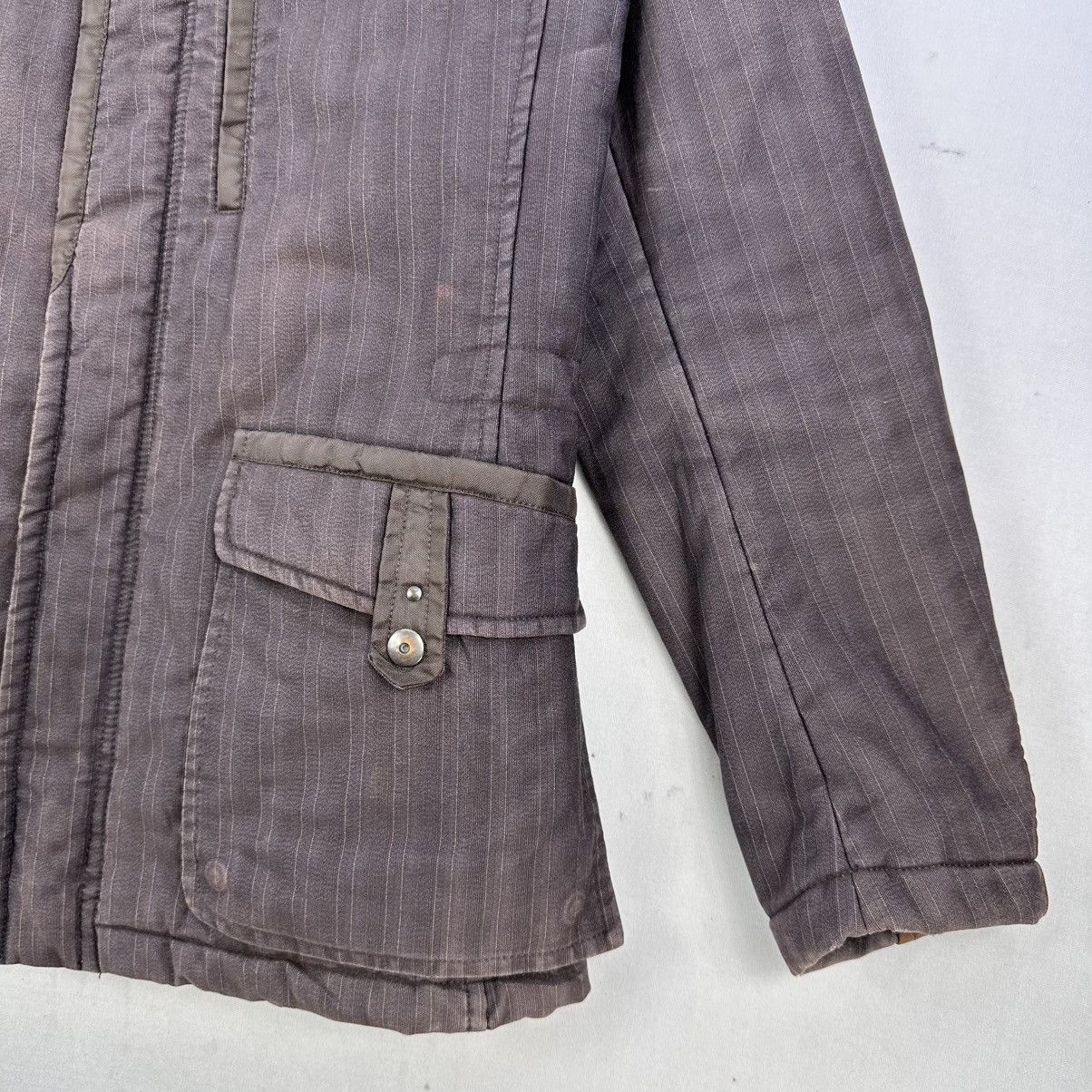 Italia Independent Vintage 90's MADE IN ITALY Striped Jacket by OBLÒ Size US S / EU 44-46 / 1 - 3 Thumbnail