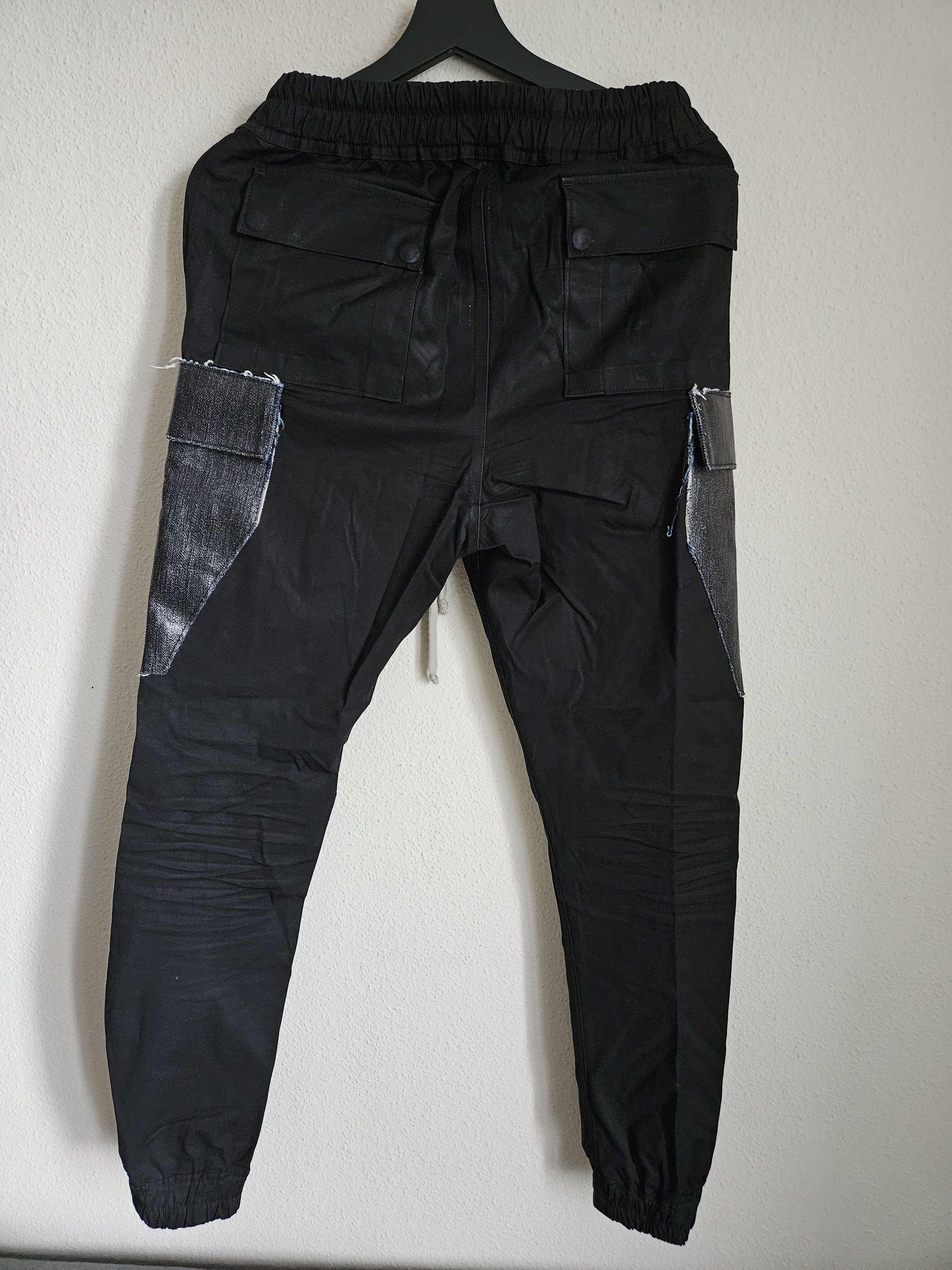 Rick Owens LAST DROP Mainline Larry Runway Leather Patch Joggers Size US 28 / EU 44 - 4 Thumbnail