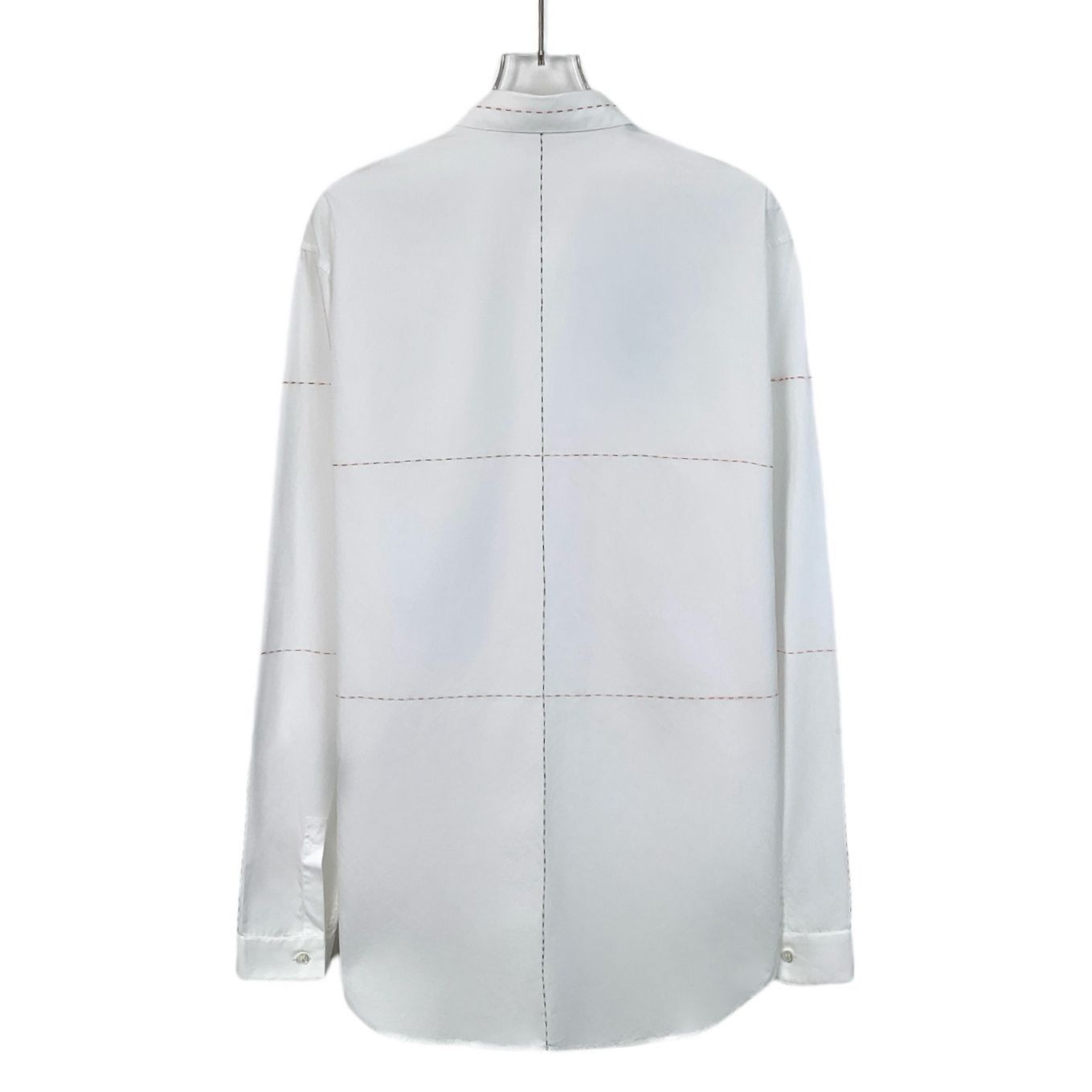 Dior Dior Mens Long Sleeve White Button-Up Shirt With Subtle Grid Size US XXS / EU 40 - 2 Thumbnail
