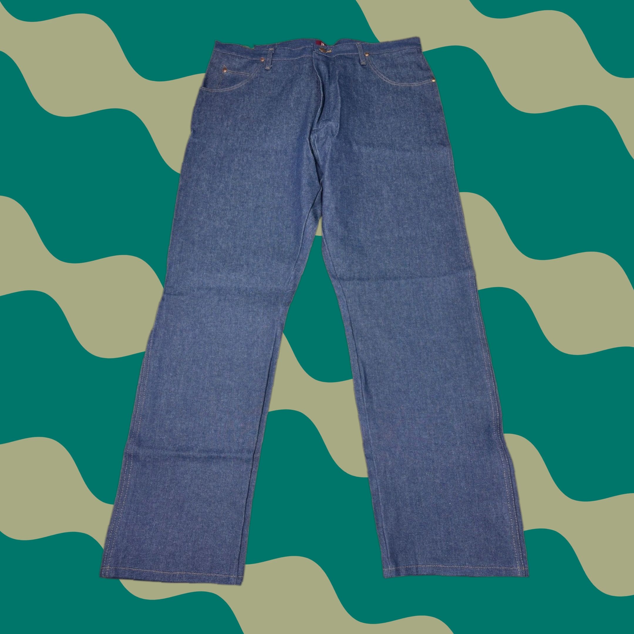 Wrangler Wrangler Men 42x34 Relaxed Fit Cowboy Cut Blue Denim Jeans WPL6426 Size US 42 / EU 58 - 1 Thumbnail