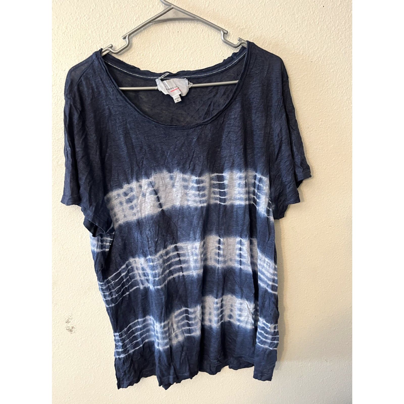 Vince Camuto Vince Camuto Turo Blue Tie-dye Linen Sweater XL Women Pullover Crew Neck Casual Lightweight Breathable Colorful Sat ス Size XL / US 12-14 / IT 48-50 - 2 Thumbnail