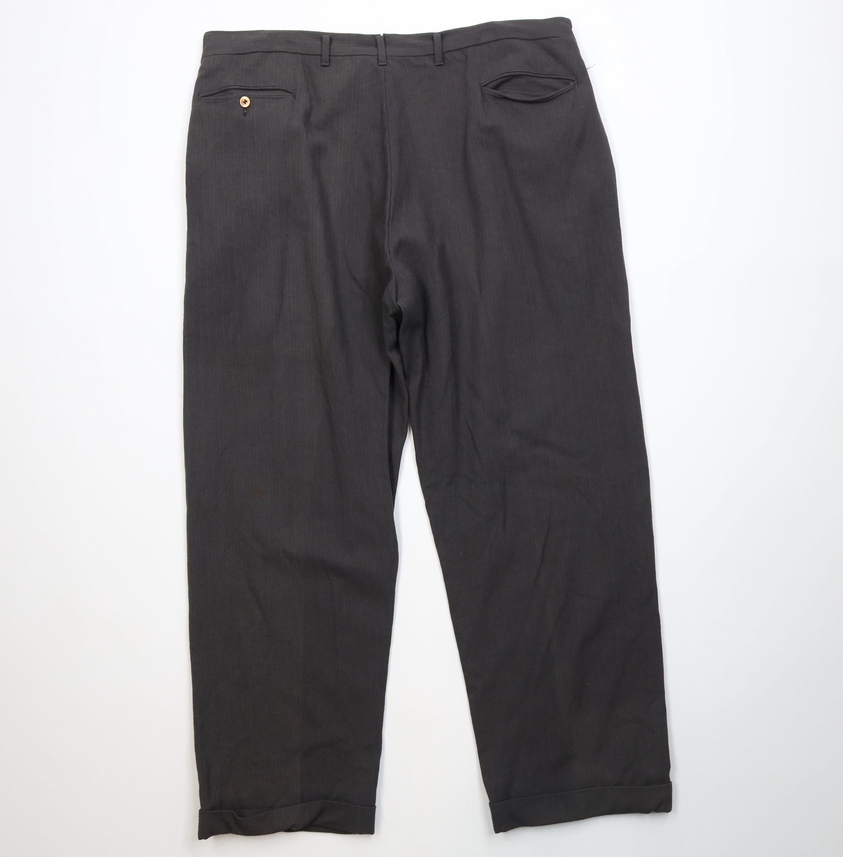 Vintage Vintage 50s Rayon Gabardine Striped Wide Leg Chino Pants USA Size US 38 / EU 54 - 11 Thumbnail