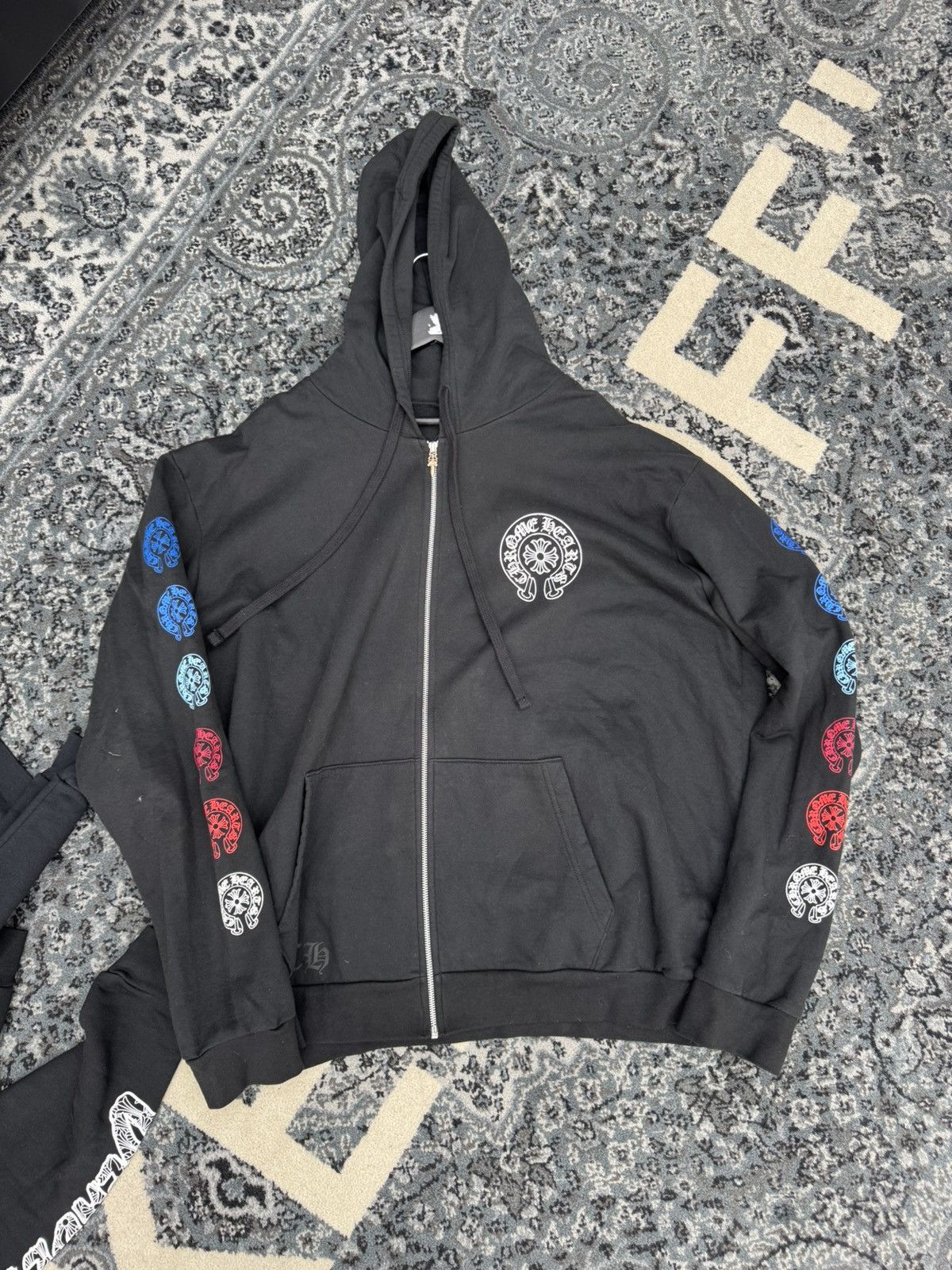 Chrome Hearts CHROME HEARTS MULTI COLOR HORSESHOE LOGO ZIP UP