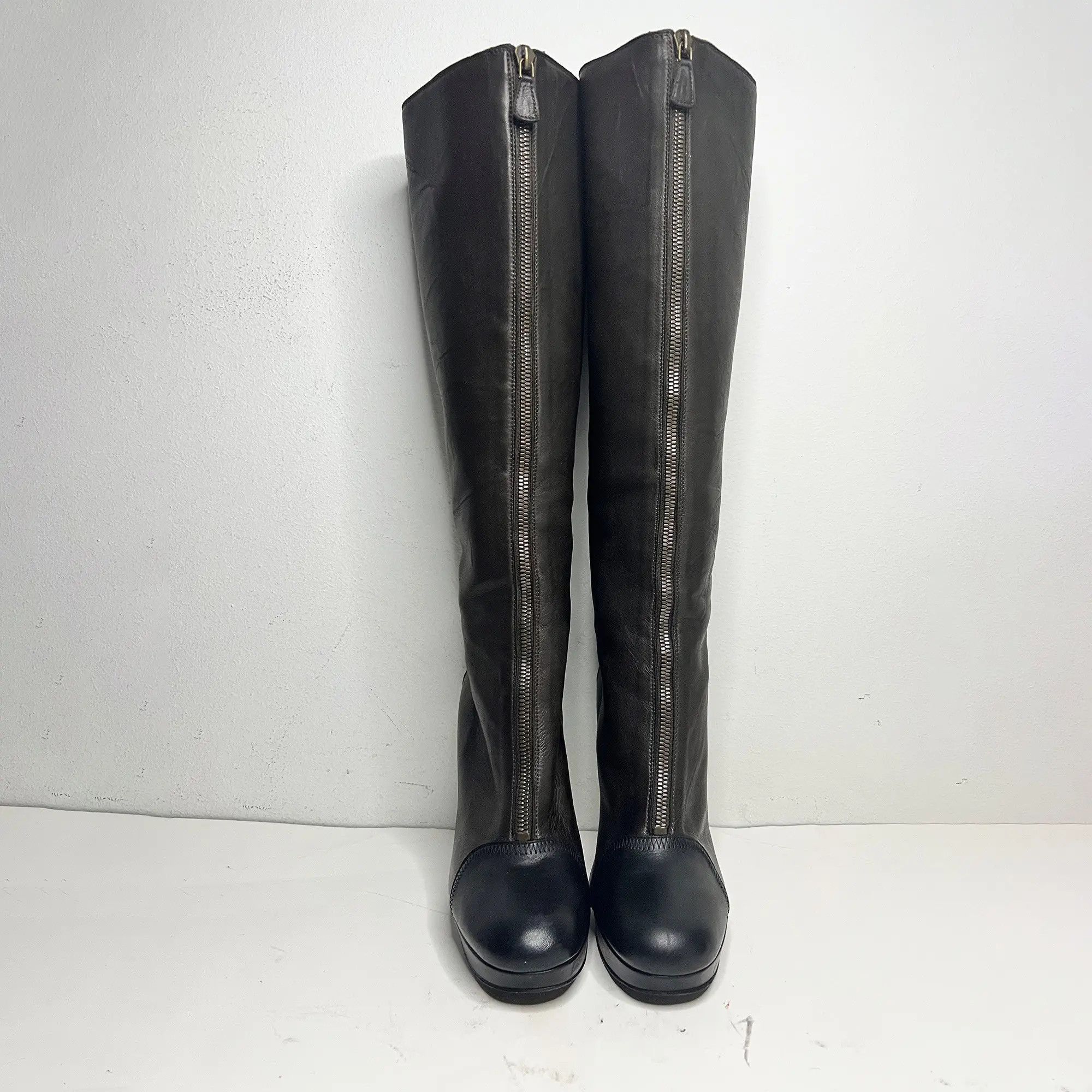 Lanvin High Boots Double Leather Size US 7 / IT 37 - 2 Thumbnail