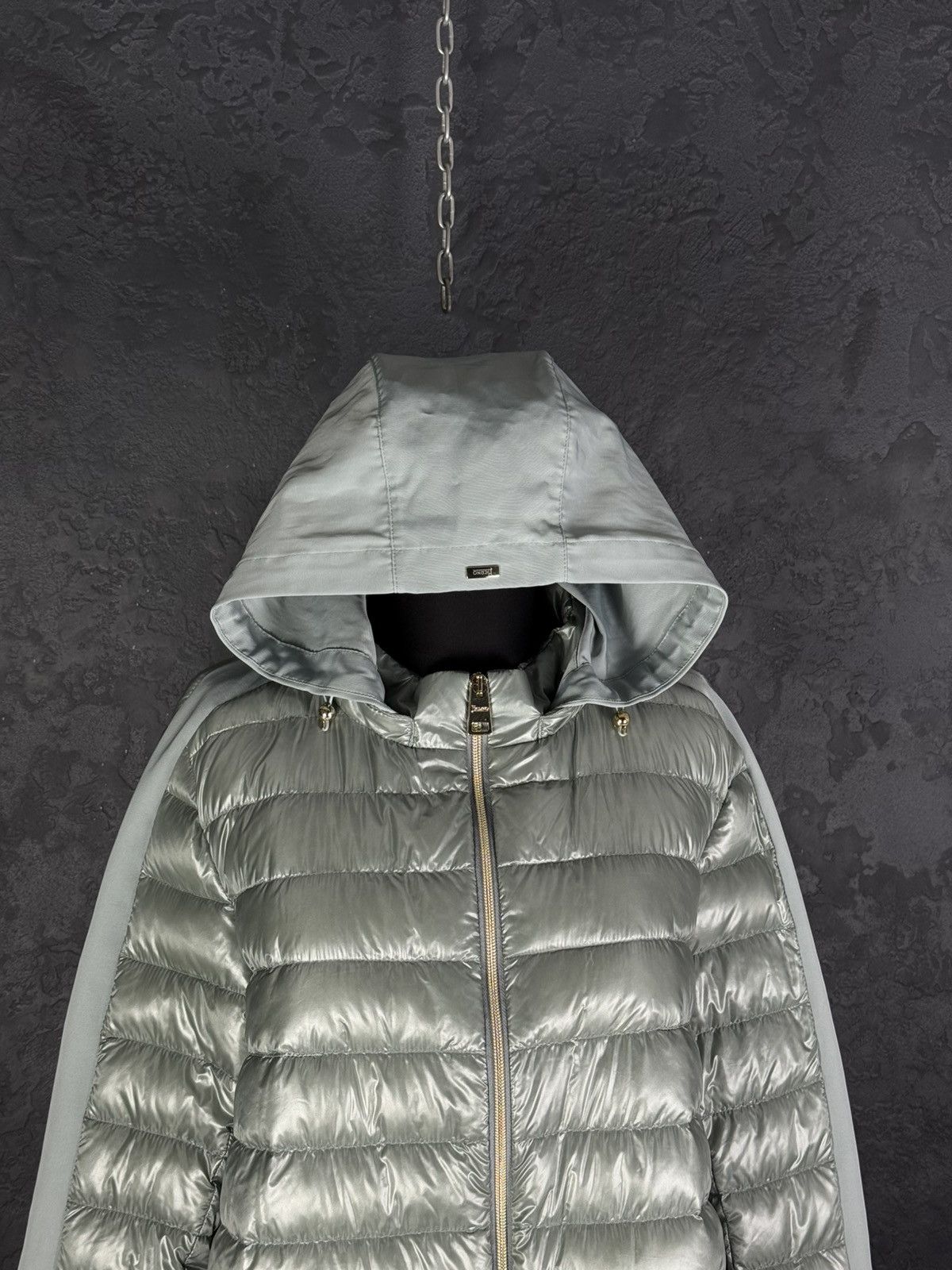 Herno Herno Women’s Long Down Puffer Jacket Hooded Silver Gray Size XXL / US 16-18 / IT 52-54 - 4 Thumbnail