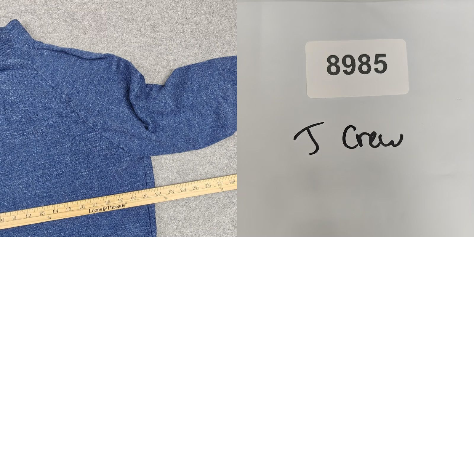 J.Crew VINTAGE J.CREW Sweater Mens L Blue 100% Cotton 1/4 Zip Mock Neck Knit Pullover Size US L / EU 52-54 / 3 - 8 Thumbnail