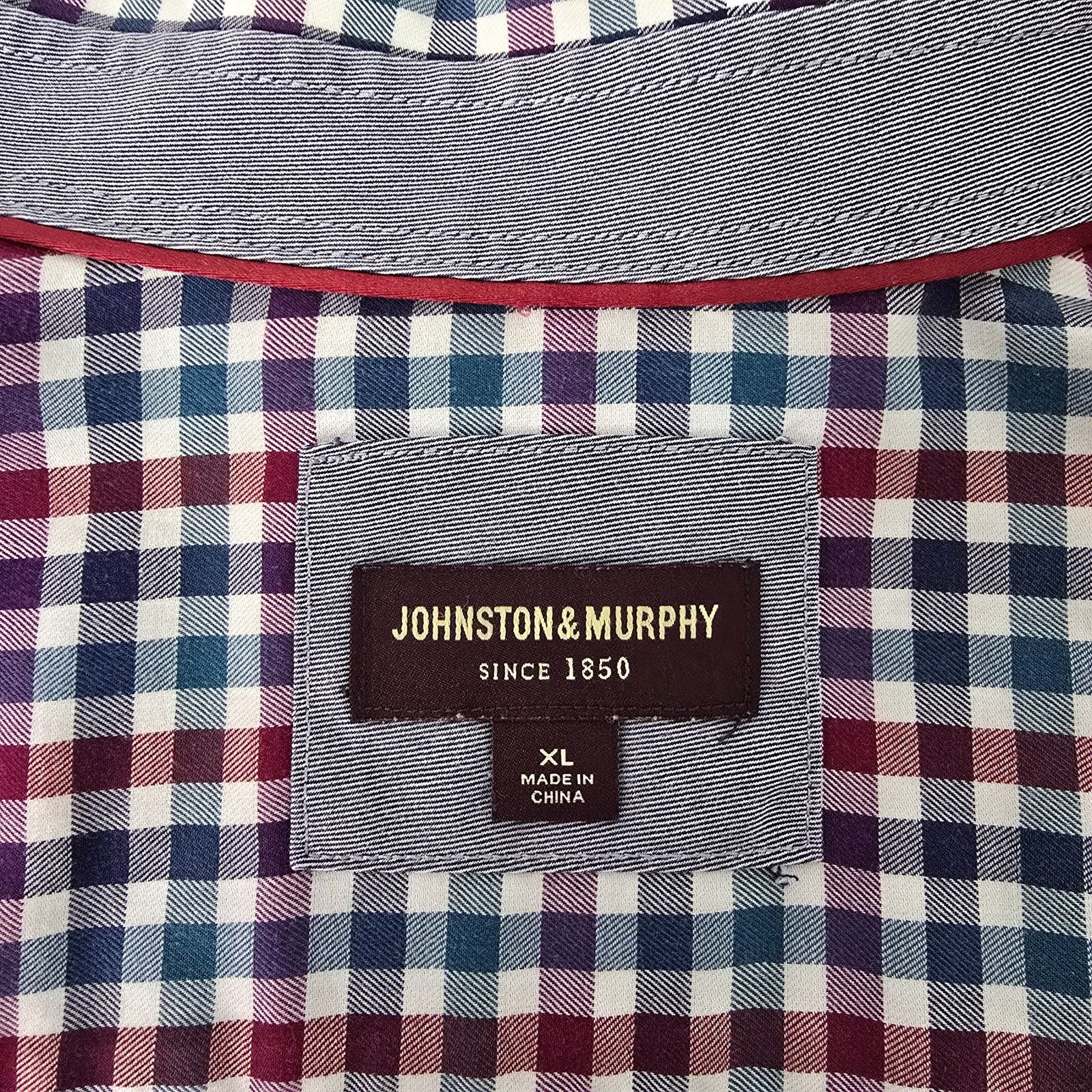 Johnston & Murphy JOHNSTON & MURPHY Shirt Men XL Contrast Flip Cuff Check Size US XL / EU 56 / 4 - 12 Thumbnail