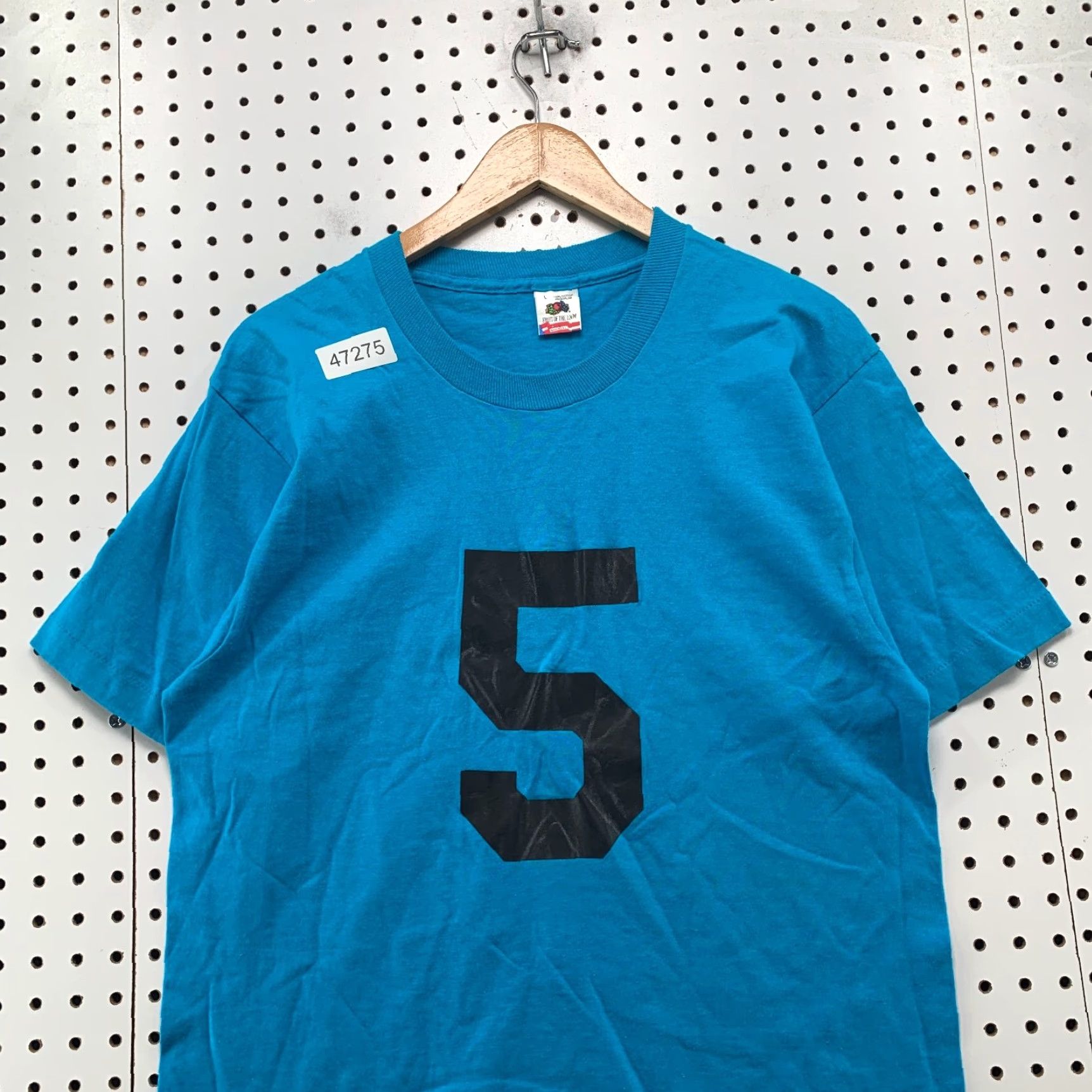 Fruit Of The Loom VINTAGE Fruit of the Loom Shirt Mens L Blue 90s USA Short Sleeve Cotton T-Shirt Size US L / EU 52-54 / 3 - 4 Thumbnail