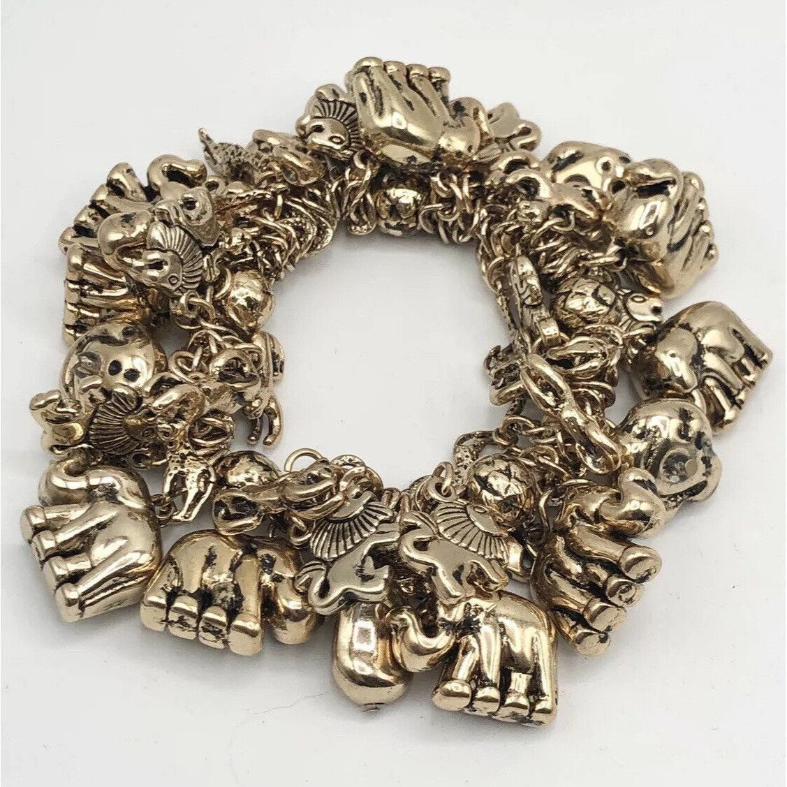 Other NEW Jungle Safari Elephant Lion Tiger Giraffe Gold Stretch C Size ONE SIZE - 2 Thumbnail