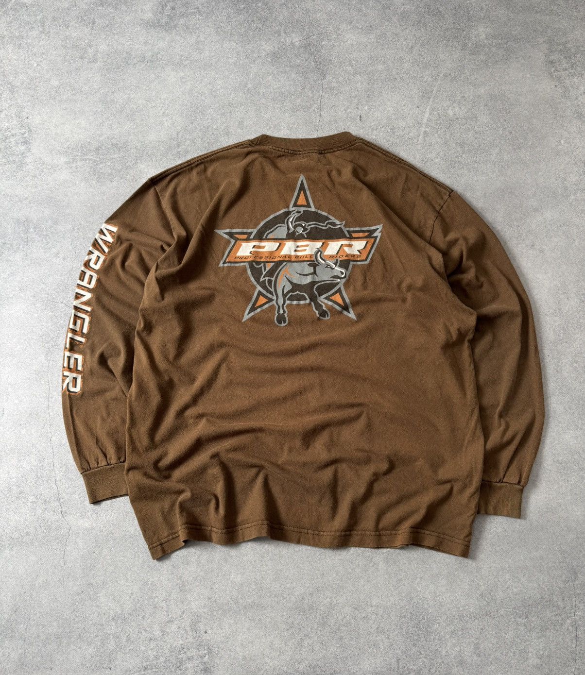 Wrangler Vintage PBR x Wrangler big logo brown long-sleeved Size US XL / EU 56 / 4 - 1 Thumbnail