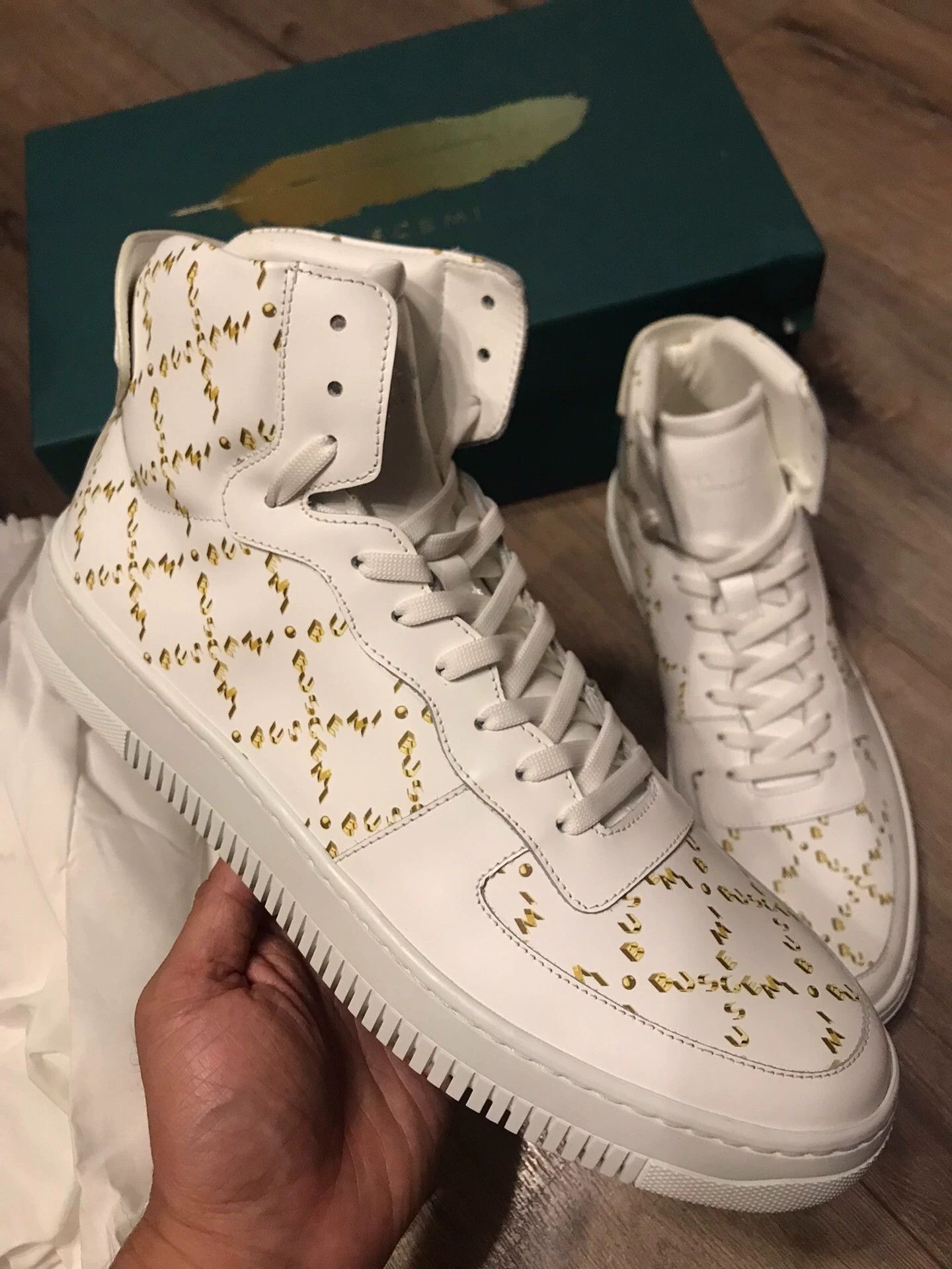 Burberry Buscemi High-Top Leather Allover Print Sneaker 42 New Size US 9 / EU 42 - 2 Thumbnail