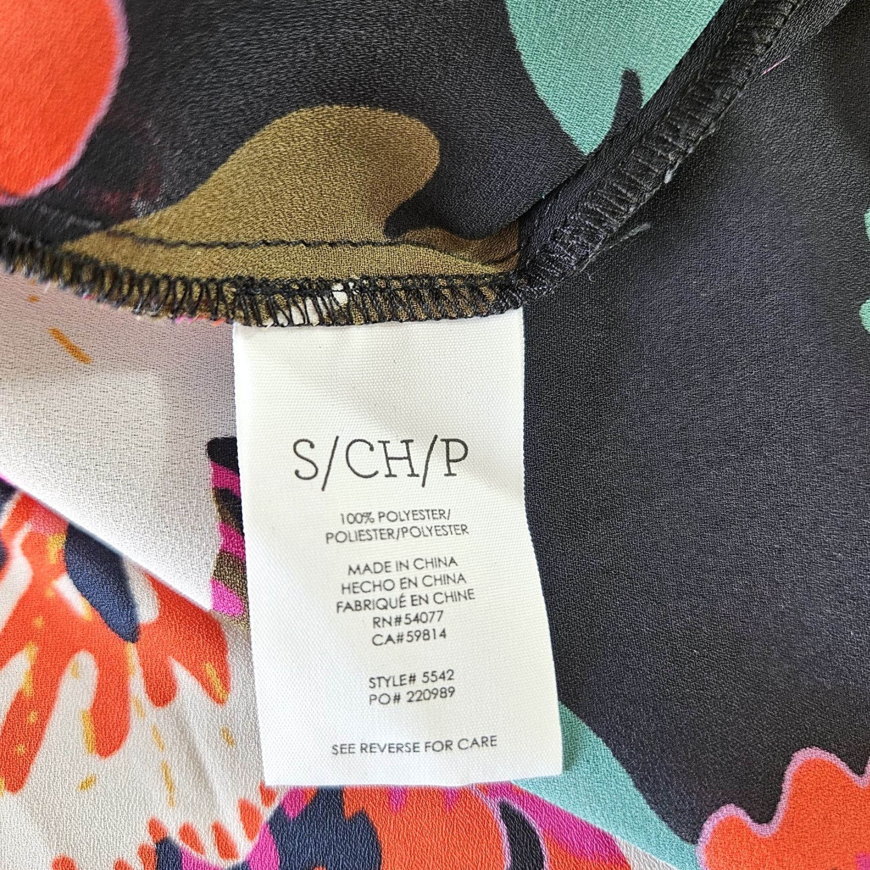 Vintage Cabi 5542 Womens Hibiscus Tank Top Sz Small Black Pink Sleeveless Shirt Size S / US 4 / IT 40 - 4 Thumbnail