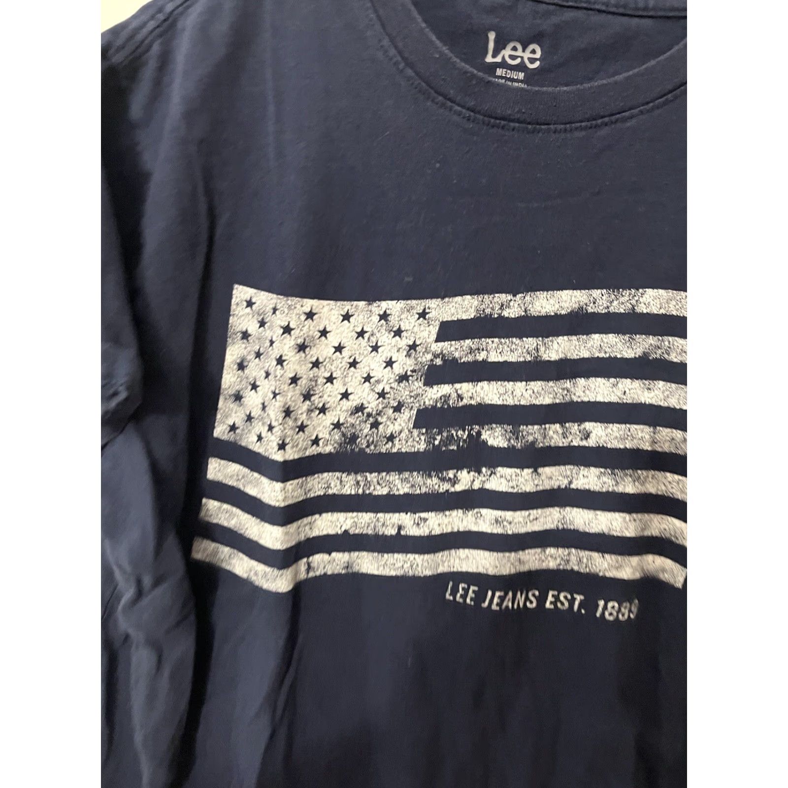 Lee Lee American Flag Graphic T-Shirt Men’s Size M Short Sleeve Blue Jersey 2010s Size US M / EU 48-50 / 2 - 2 Thumbnail