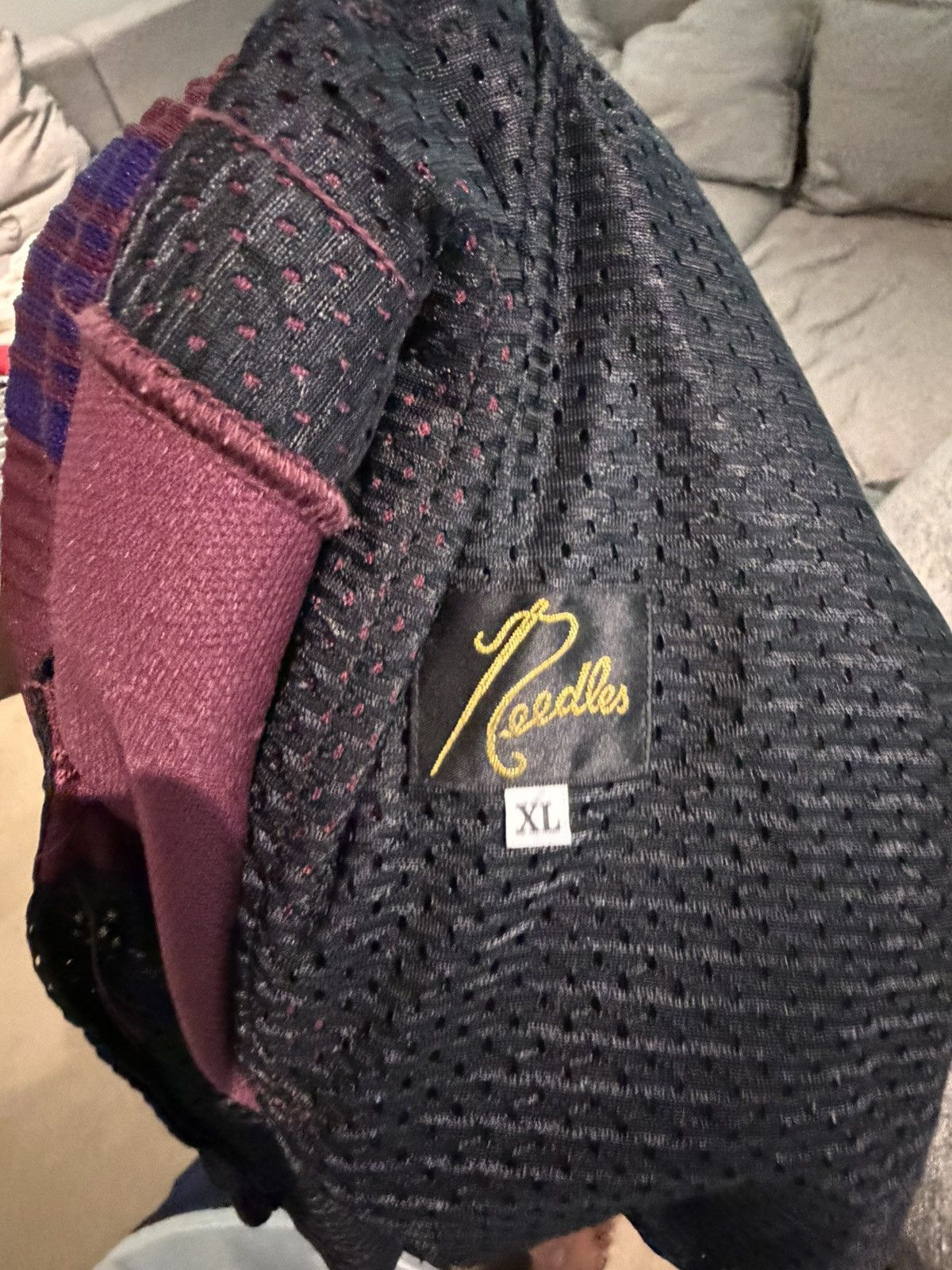 Needles Needles Burgundy Drawstring Tracks Pants Size US 38 / EU 54 - 4 Thumbnail