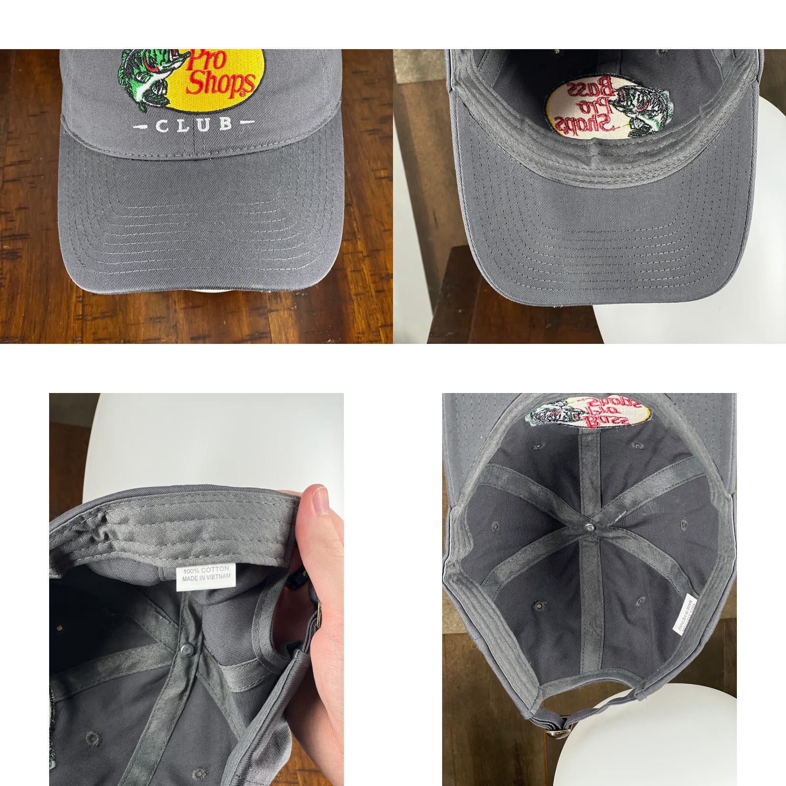 Bass Pro Shops Bass Pro Shops Hat Baseball Cap One Size Gray Cotton Adjustable Men Labeled Logo Hat Cap Size ONE SIZE - 8 Thumbnail