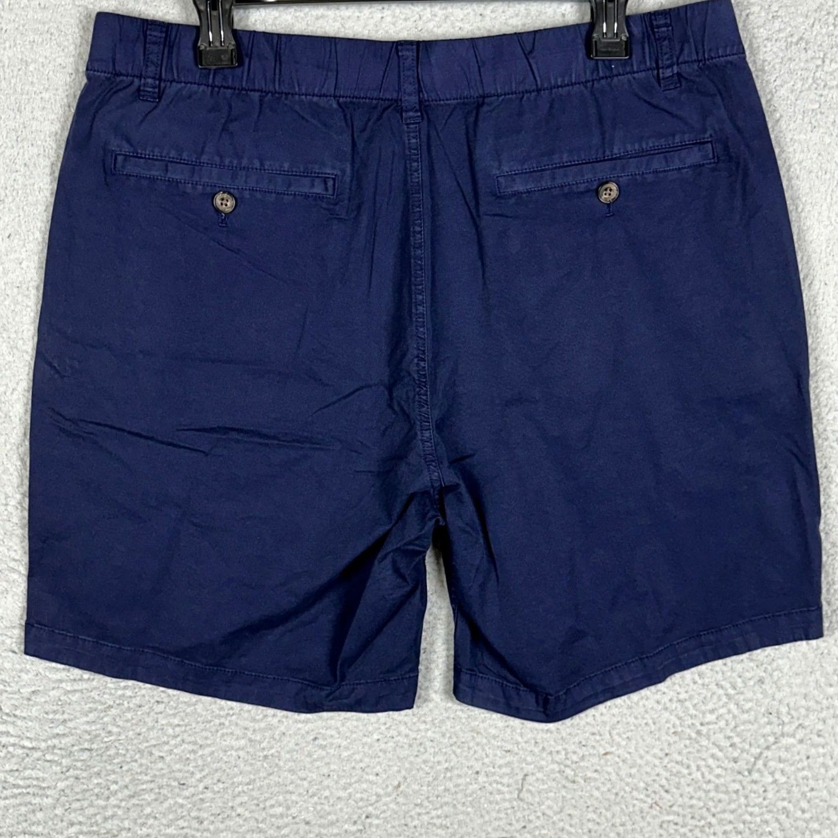 Bonobos Bonobos Chino Shorts Mens Large 34 Navy Blue Flat Front 7 Inseam Stretch Pocket EUC Size US 34 / EU 50 - 2 Thumbnail