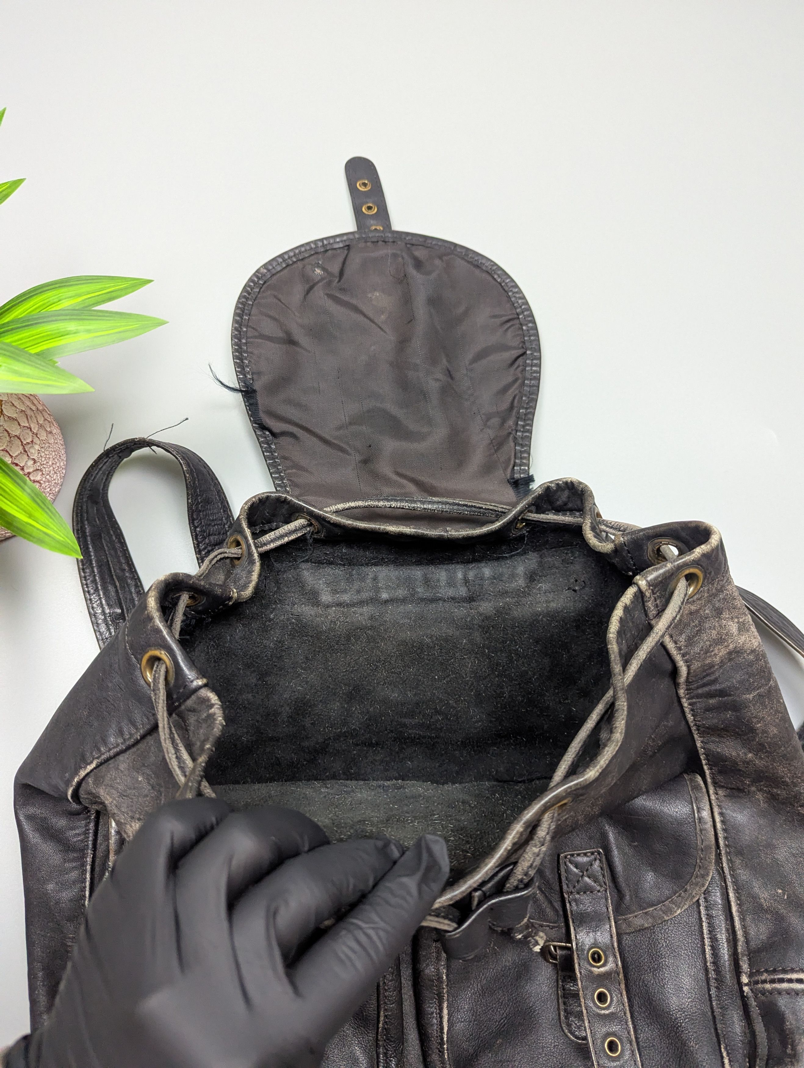 Camel CAMEL Vintage 80s 90s Leather Backpack Size ONE SIZE - 5 Thumbnail