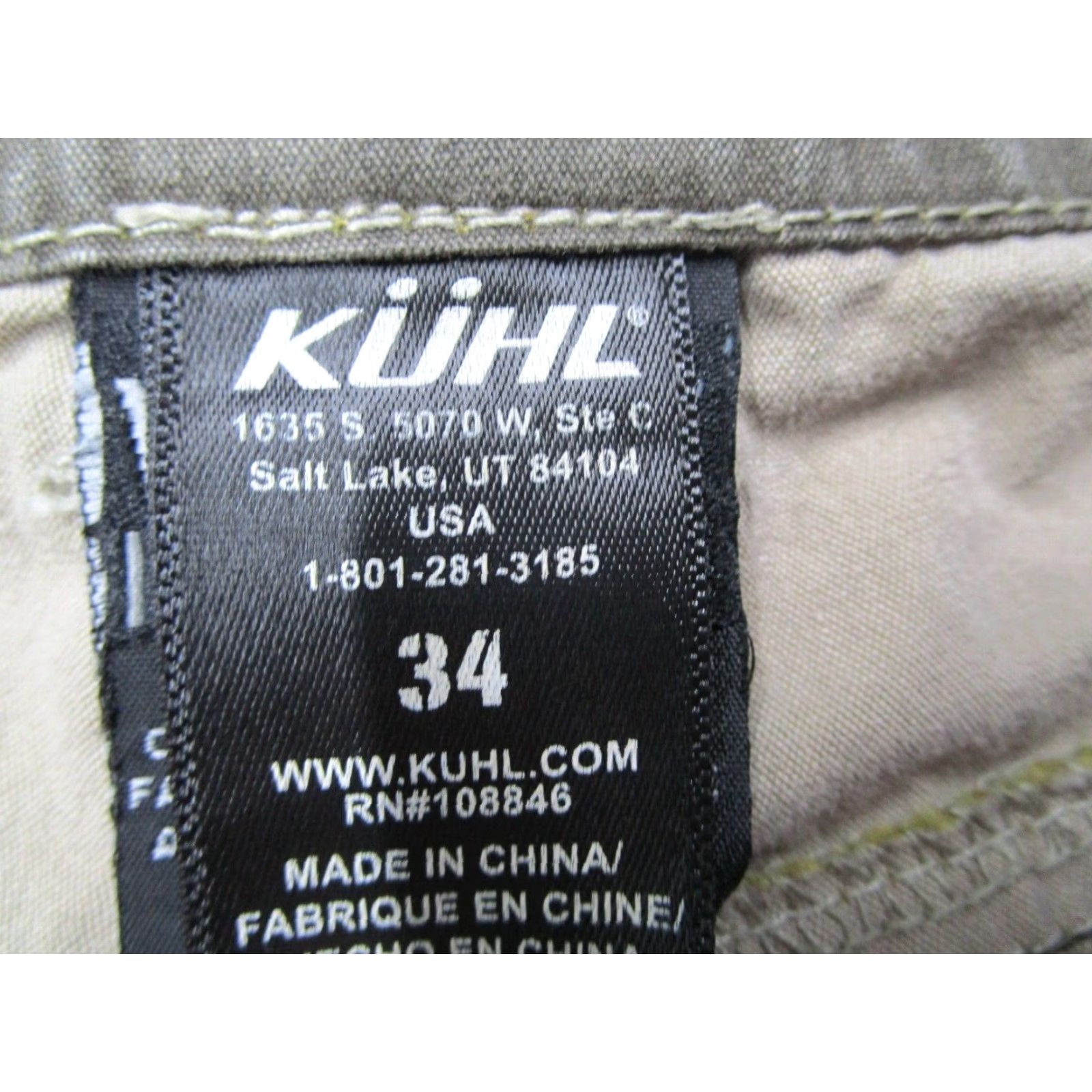 Vintage Kuhl Mens Green Canvas Shorts 34 Cargo 9" Workwear Utility Camp Hike Patina Dye Size US 34 / EU 50 - 2 Thumbnail
