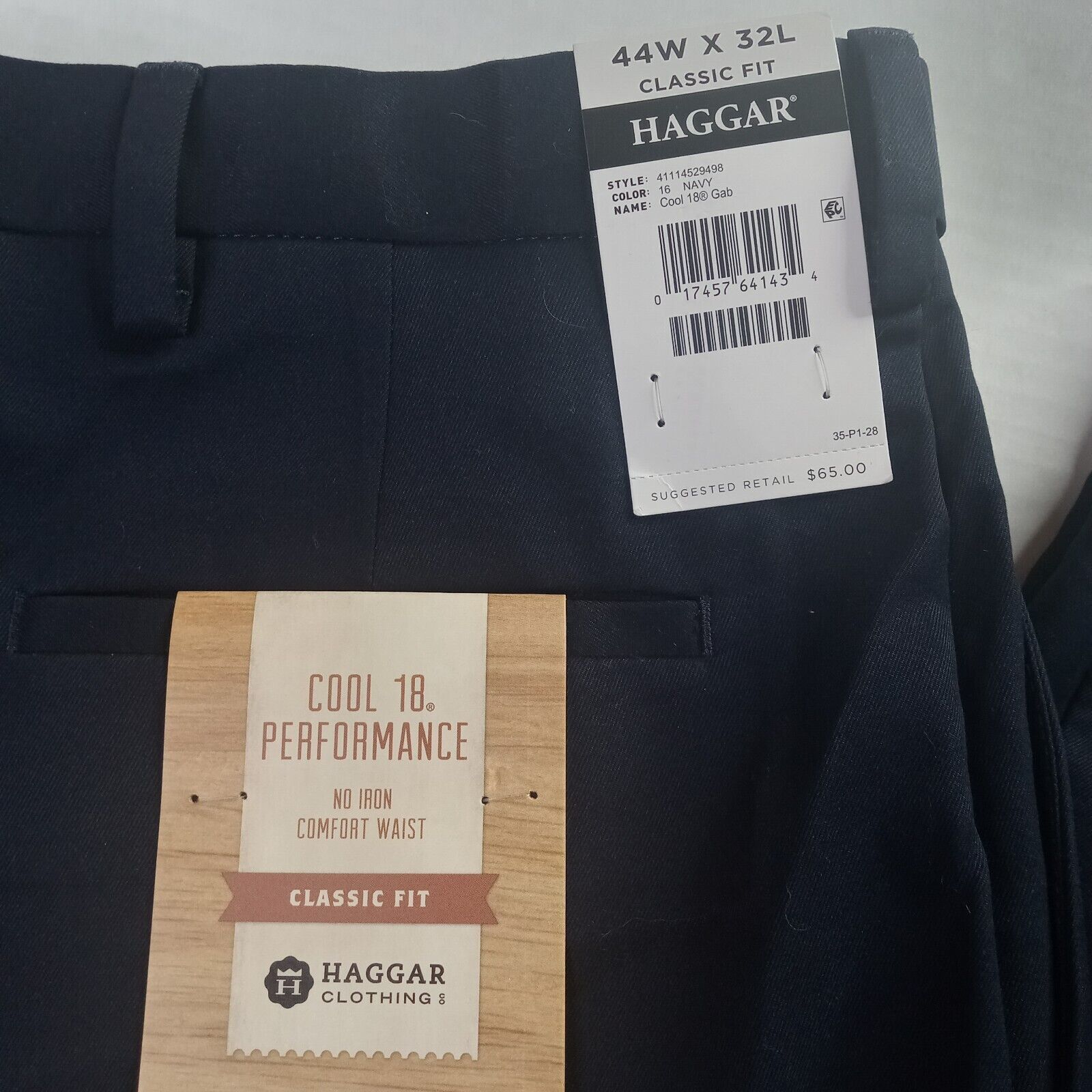 Haggar Haggar Cool 18 Performance Classic Fit Pants Men's 44x32 Size US 44 / EU 60 - 2 Thumbnail