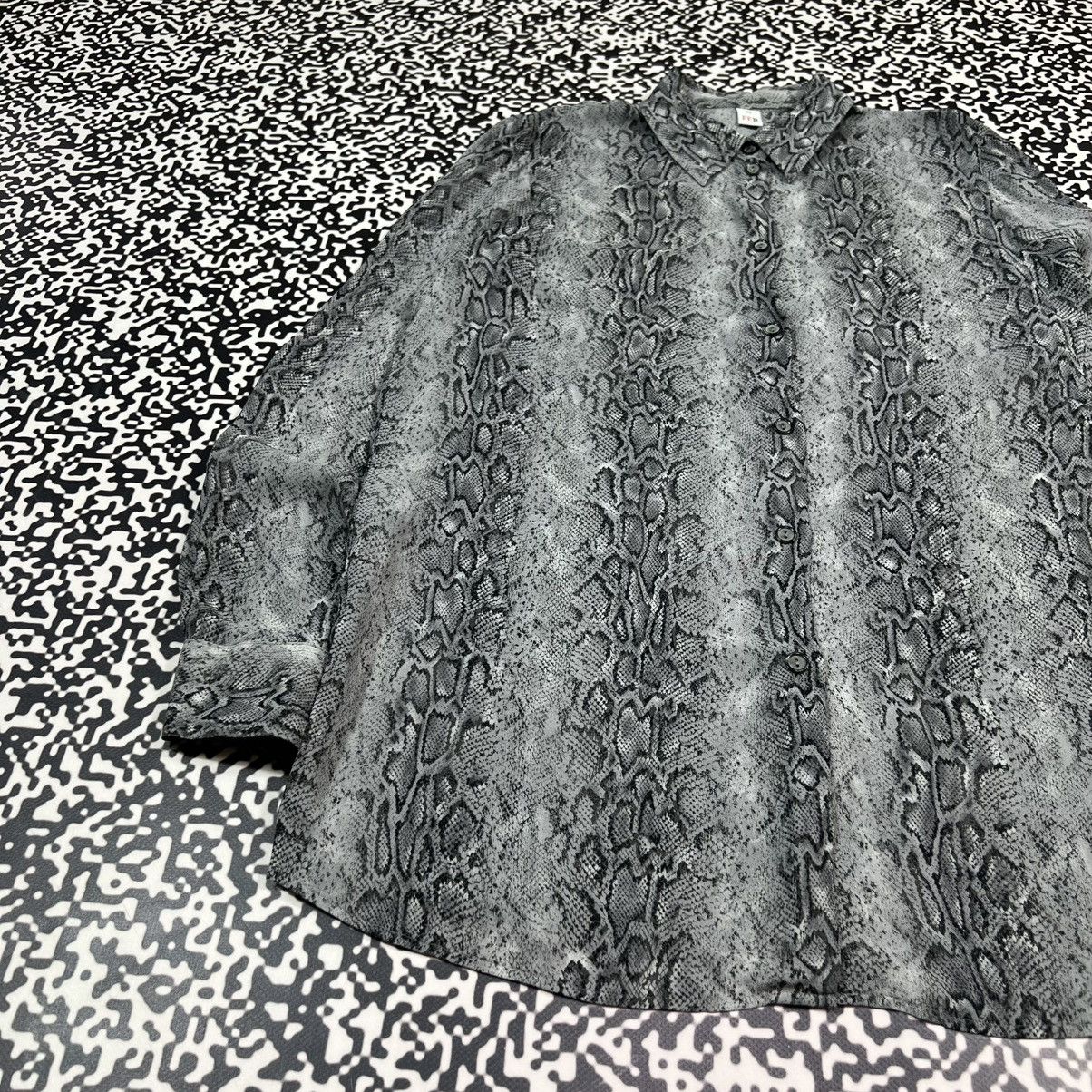 Ferre GF Ferre Snake Python Print Luxury Style Retro Long Shirt Size M / US 6-8 / IT 42-44 - 10 Thumbnail