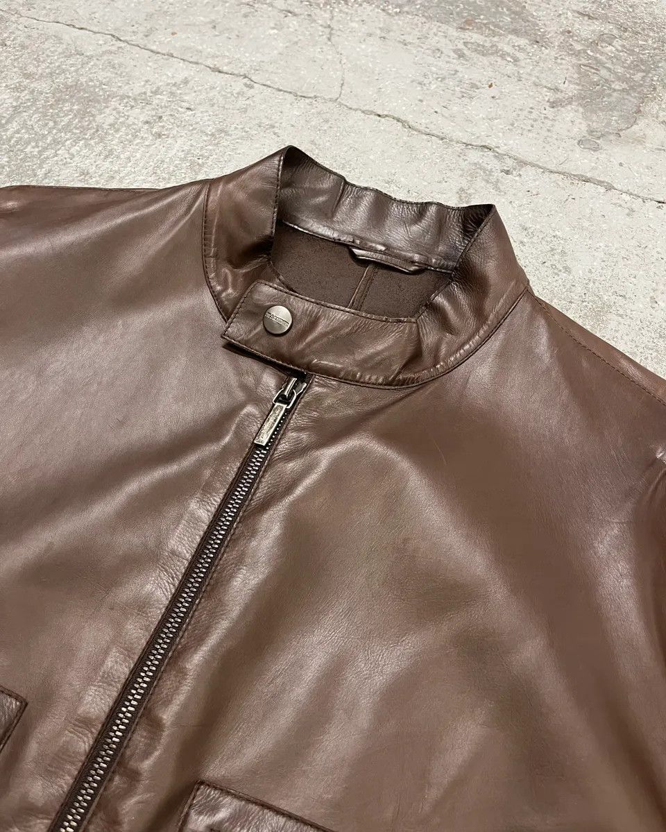Jil Sander 2010s Jil Sander Brown Leather Minimalist Jacket Size US M / EU 48-50 / 2 - 5 Thumbnail