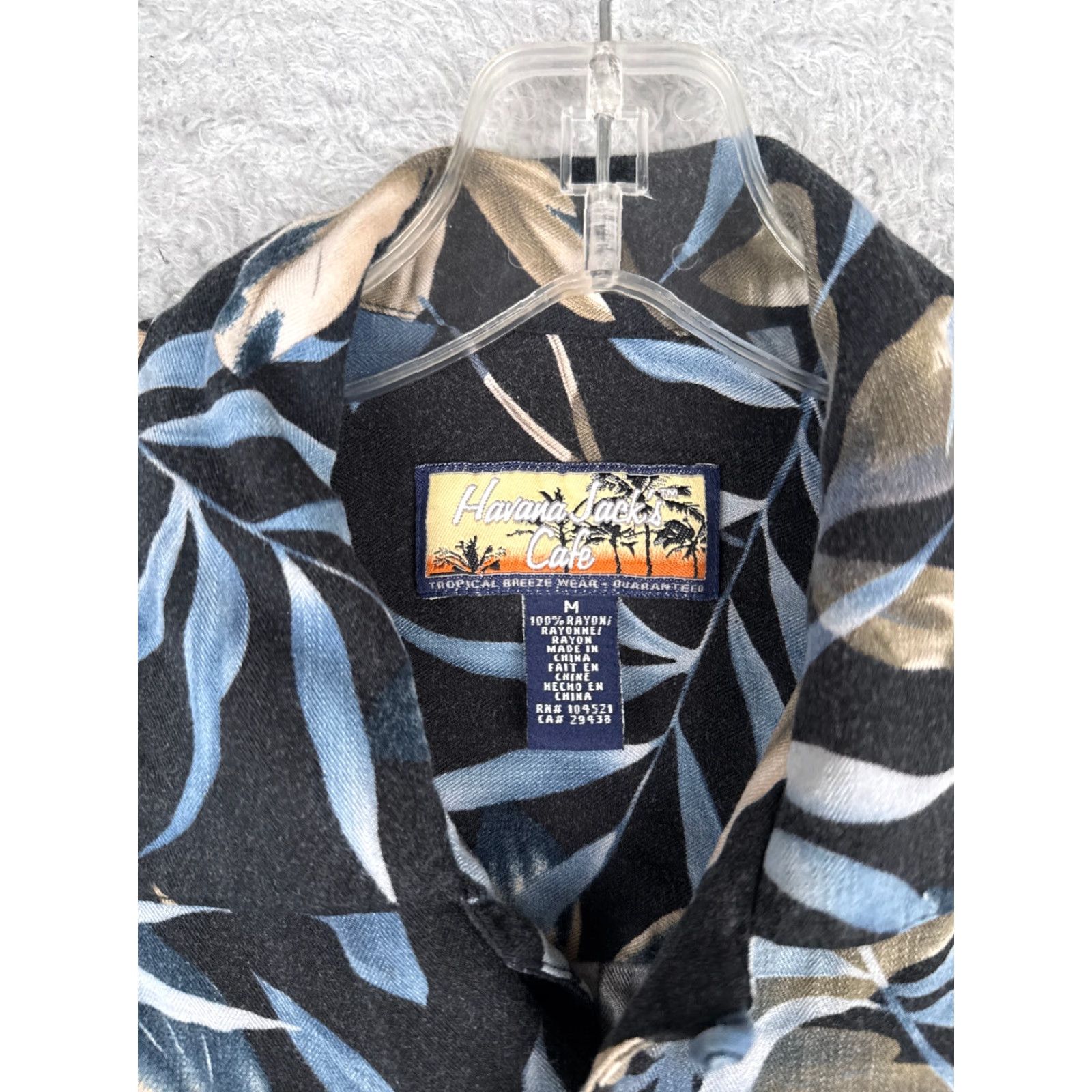 Vintage Havana Jack's Cafe Shirt Men Medium Black Blue Floral Hawaiian Button-Up Rayon Hawaiian Aloha Size US M / EU 48-50 / 2 - 7 Thumbnail