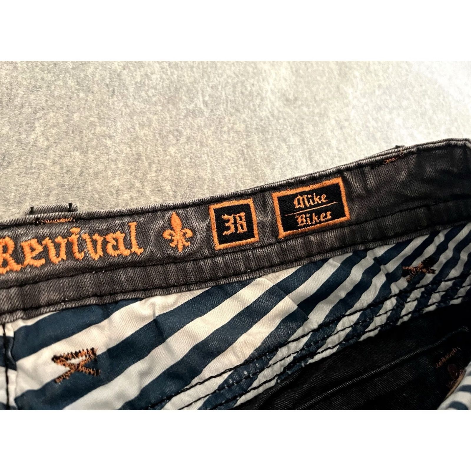 Vintage Rock Revival Jeans Distressed Biker Mens 38x34 NWT Black Denim Cotton/Elastane Mens Size US 38 / EU 54 - 2 Thumbnail
