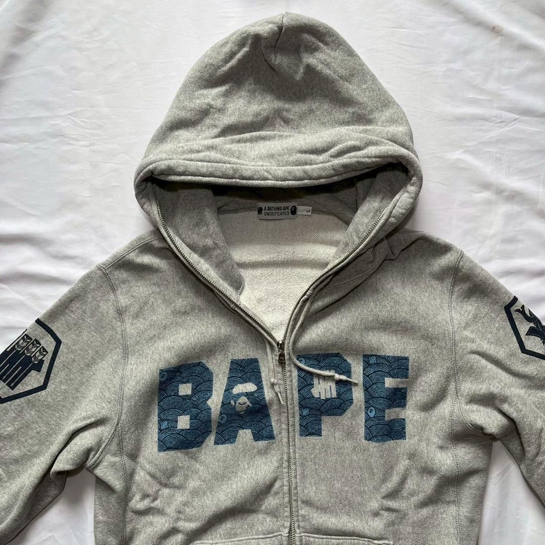Bape × Undefeated 2012 A/W A Bathing Ape x Undefeated zip up hoodie Size US L / EU 52-54 / 3 - 4 Thumbnail