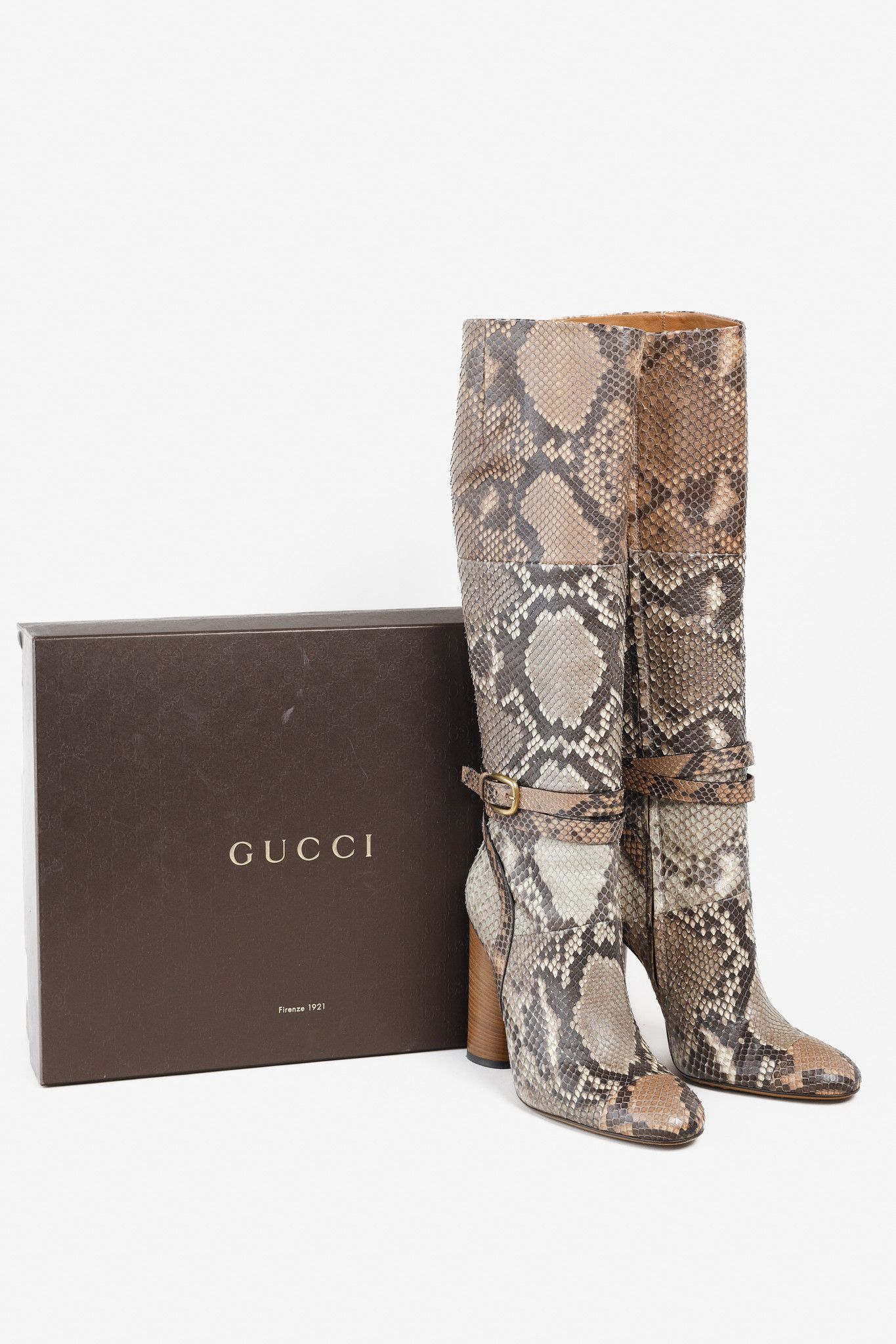 Gucci Gucci SS/15 Runway Python Buckled Knee-High Boots Size US 9 / IT 39 - 13 Thumbnail