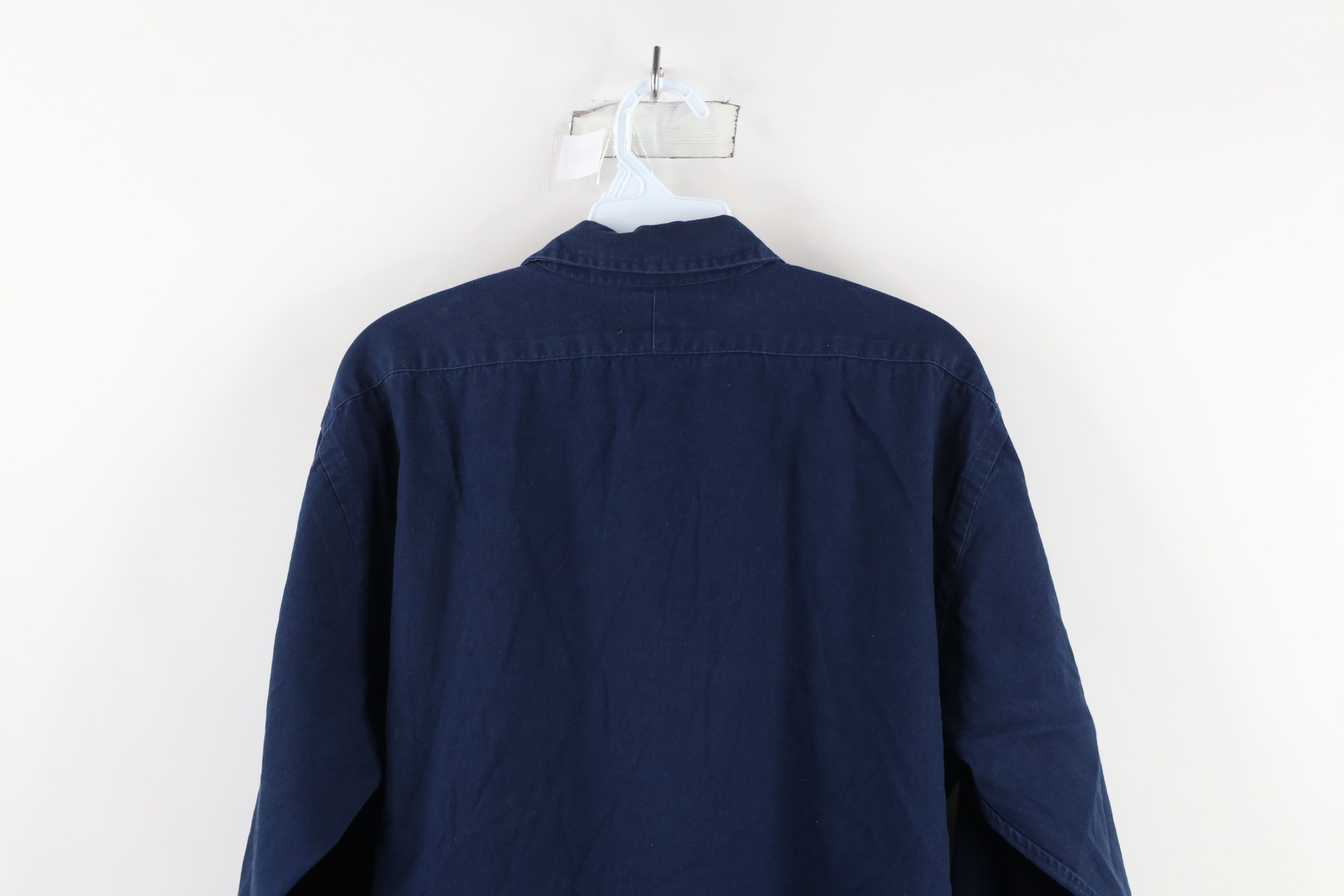 Ralph Lauren × Vintage Vintage 90s Ralph Lauren Collared Button Shirt Blue Cotton Size L / US 10 / IT 46 - 11 Thumbnail