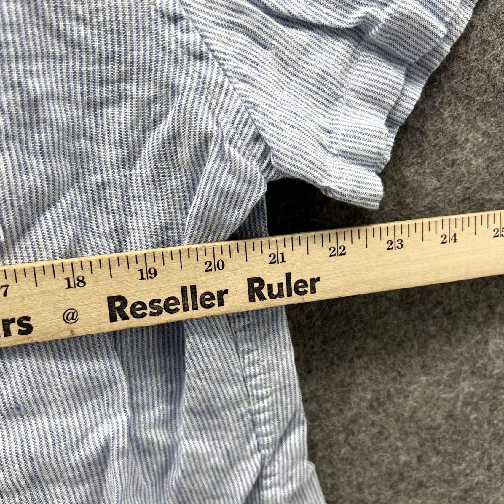 J.Crew J.CREW Shirt Men Large Adult Blue Seersucker Button-Down Slim Fit Striped Size US L / EU 52-54 / 3 - 7 Thumbnail