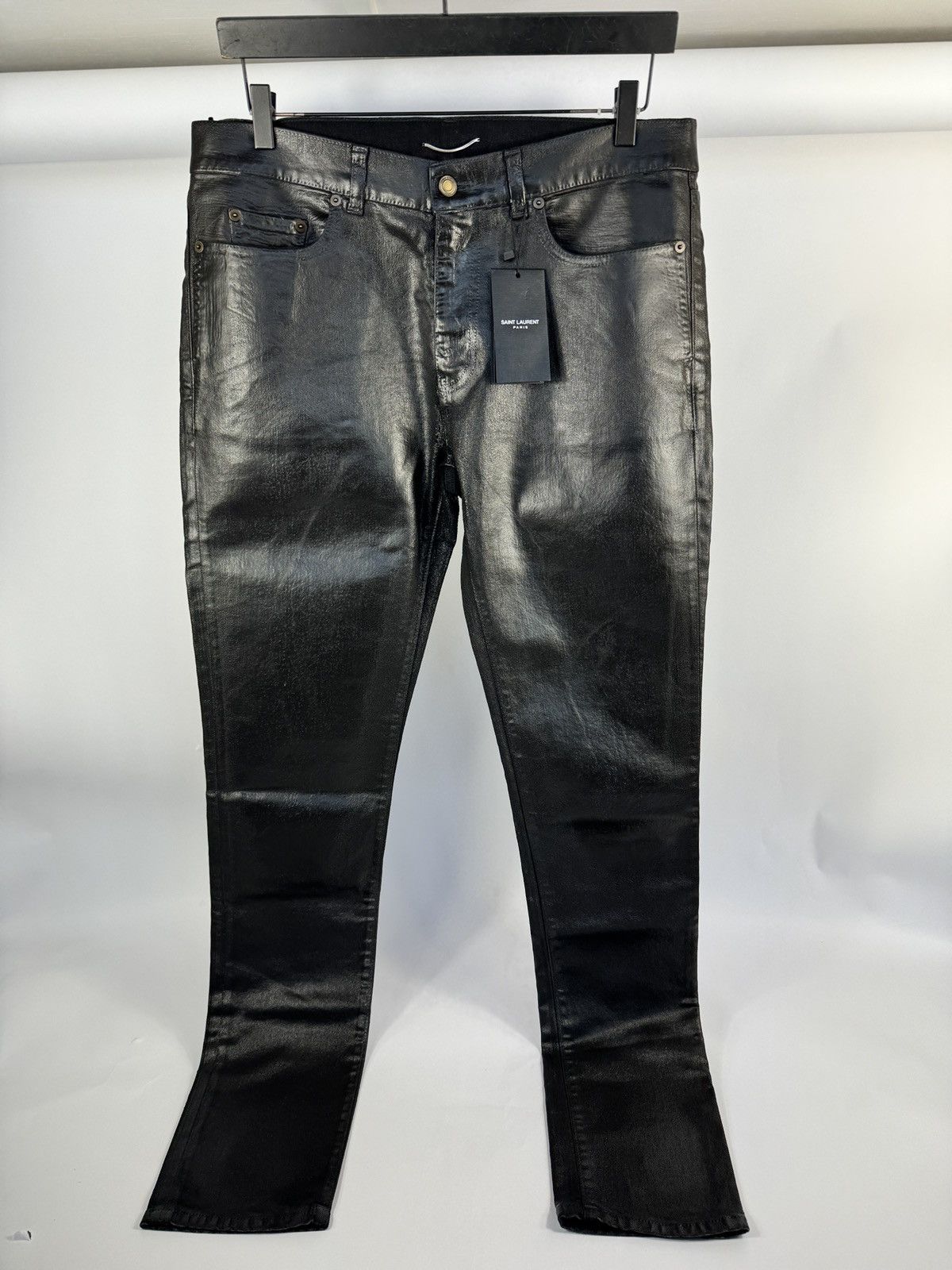 Saint Laurent Paris OIL COATED D24 DENIM JEANS Size US 33 - 1 Thumbnail