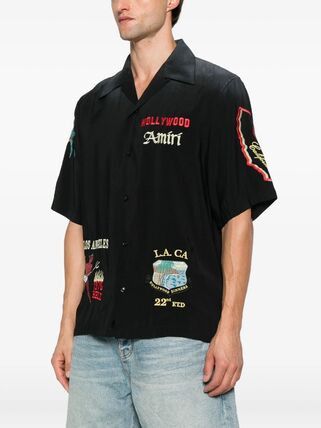 Amiri o1h1sh11225 Sinners Camp Shirt in Black Size US XL / EU 56 / 4 - 4 Thumbnail