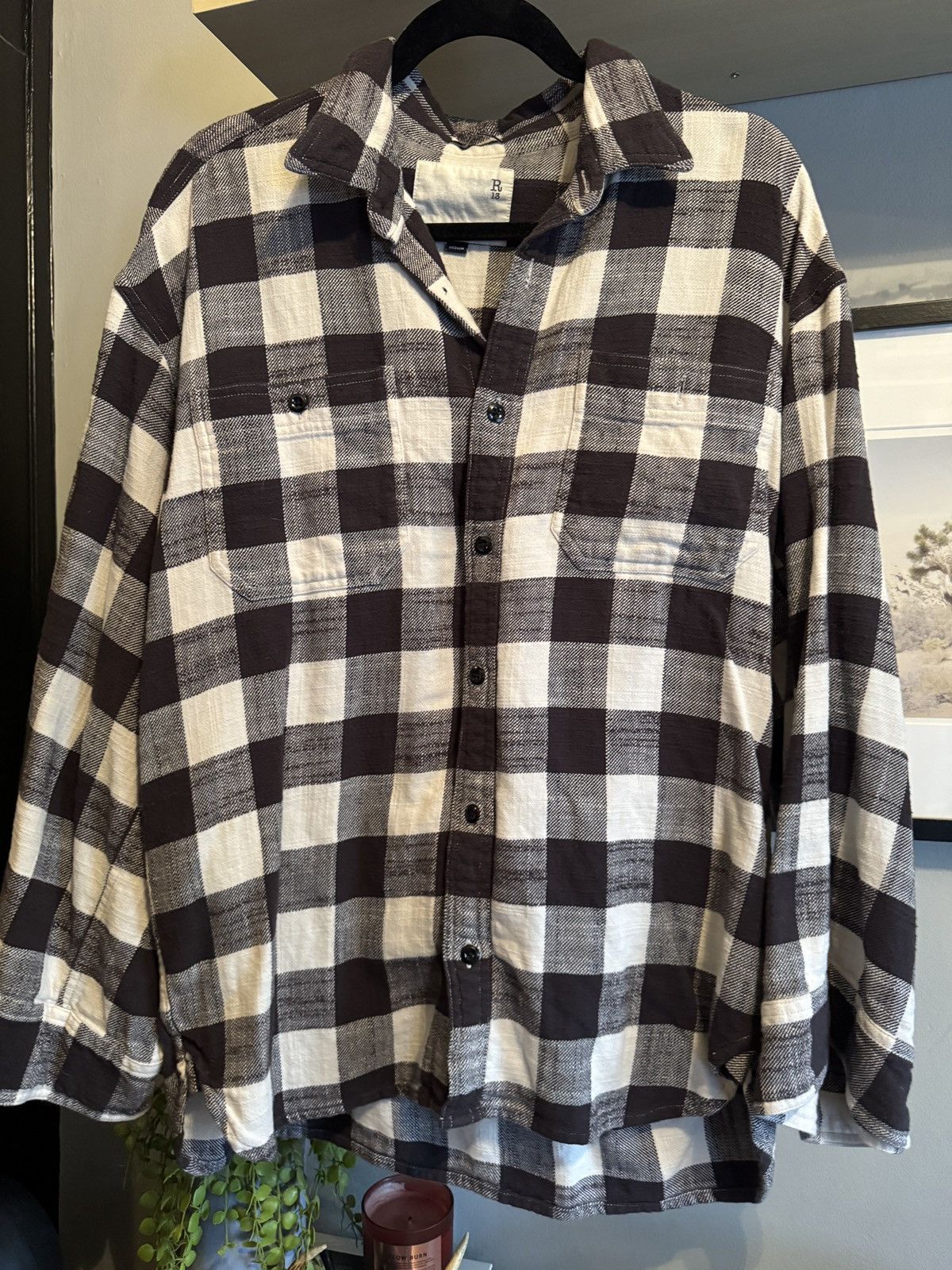R13 Oversized Sleeve Flannel Size M / US 6-8 / IT 42-44 - 2 Thumbnail
