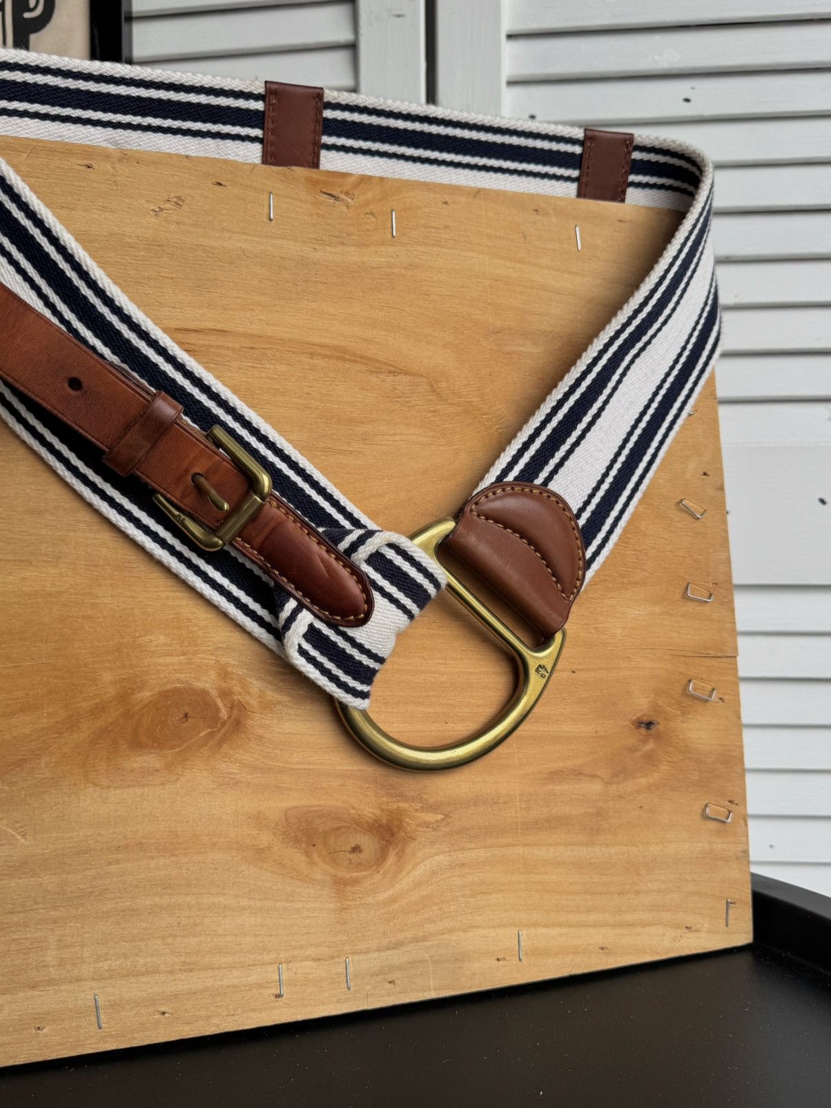 Ralph Lauren Ralph Lauren RL67 Striped Canvas D Ring Belt Nautical Vintag Size ONE SIZE - 10 Thumbnail