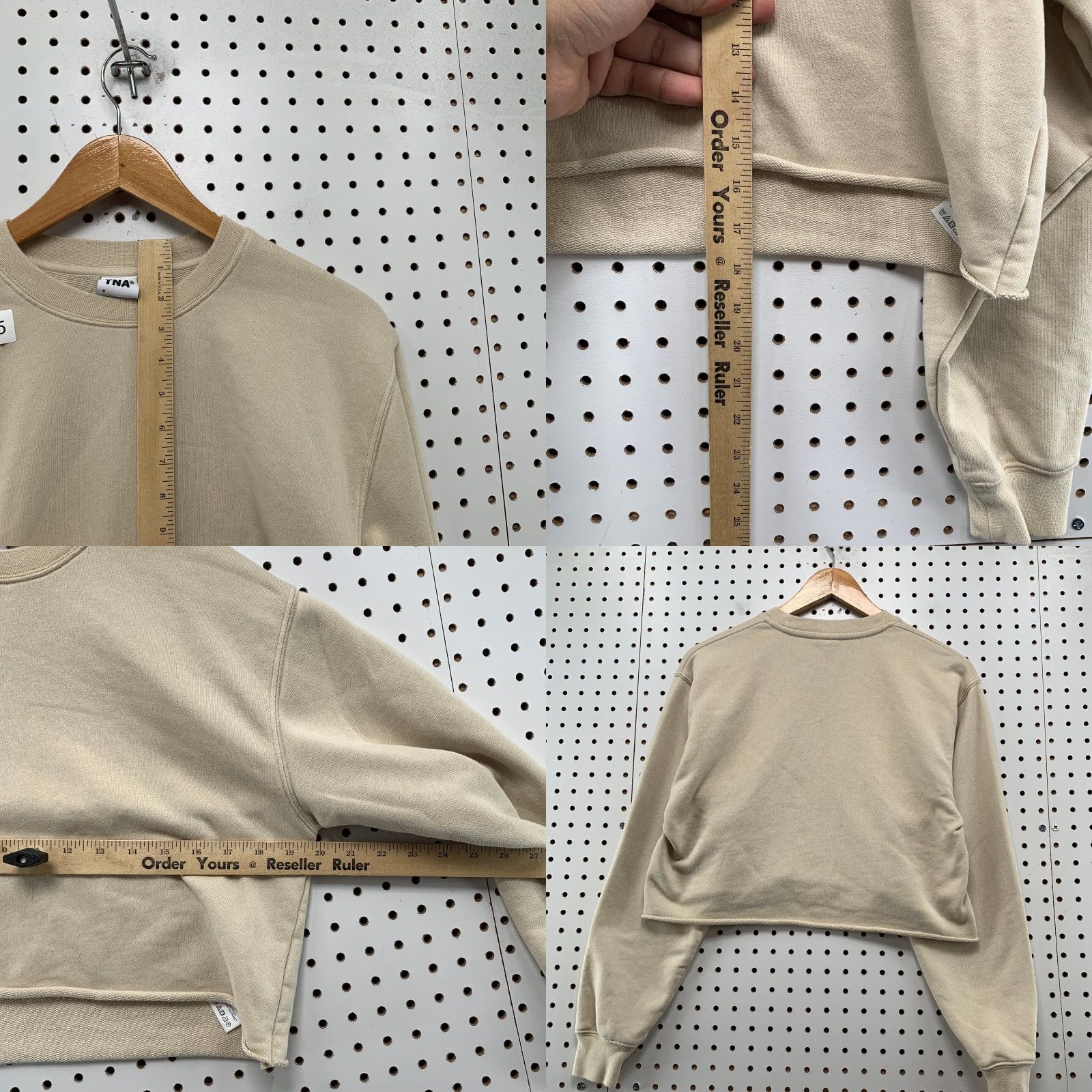 Aritzia Aritzia TNA Sweatshirt Womens Small Beige Cropped Fleece Long Sleeve Crew Neck Pullover Knit Shirt Size S / US 4 / IT 40 - 8 Thumbnail