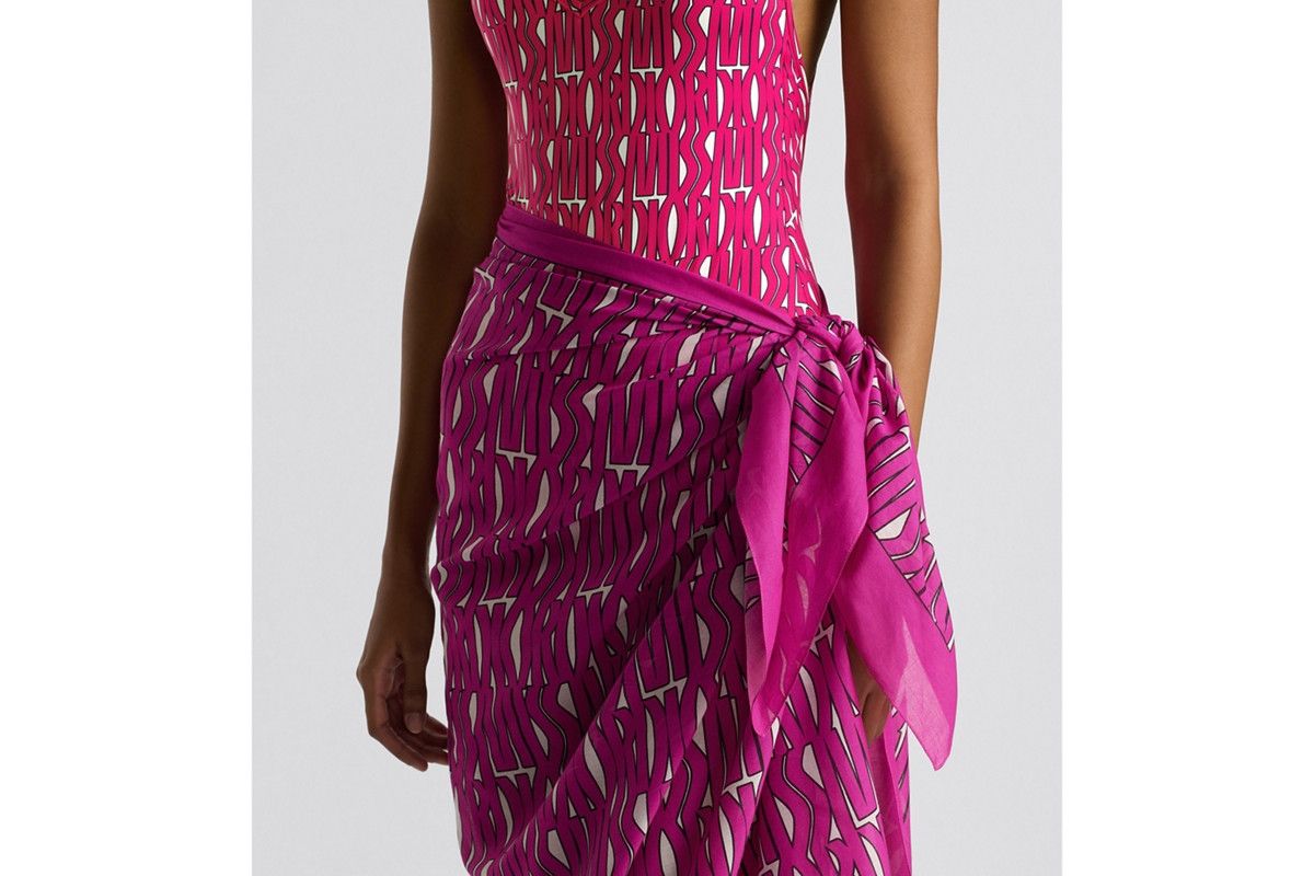 Dior o1bcso1str0226 Size:OS/Allover Sarong in White/Purple Size ONE SIZE - 5 Thumbnail
