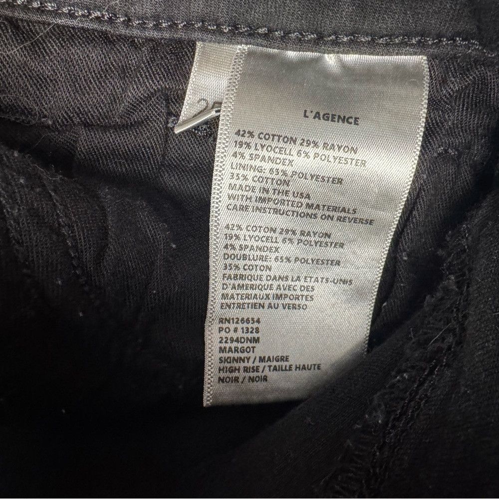 L'AGENCE L'AGENCE Margot Crop Skinny Black Pants Size 25'' Size 25" / US 0 / IT 36 - 6 Thumbnail