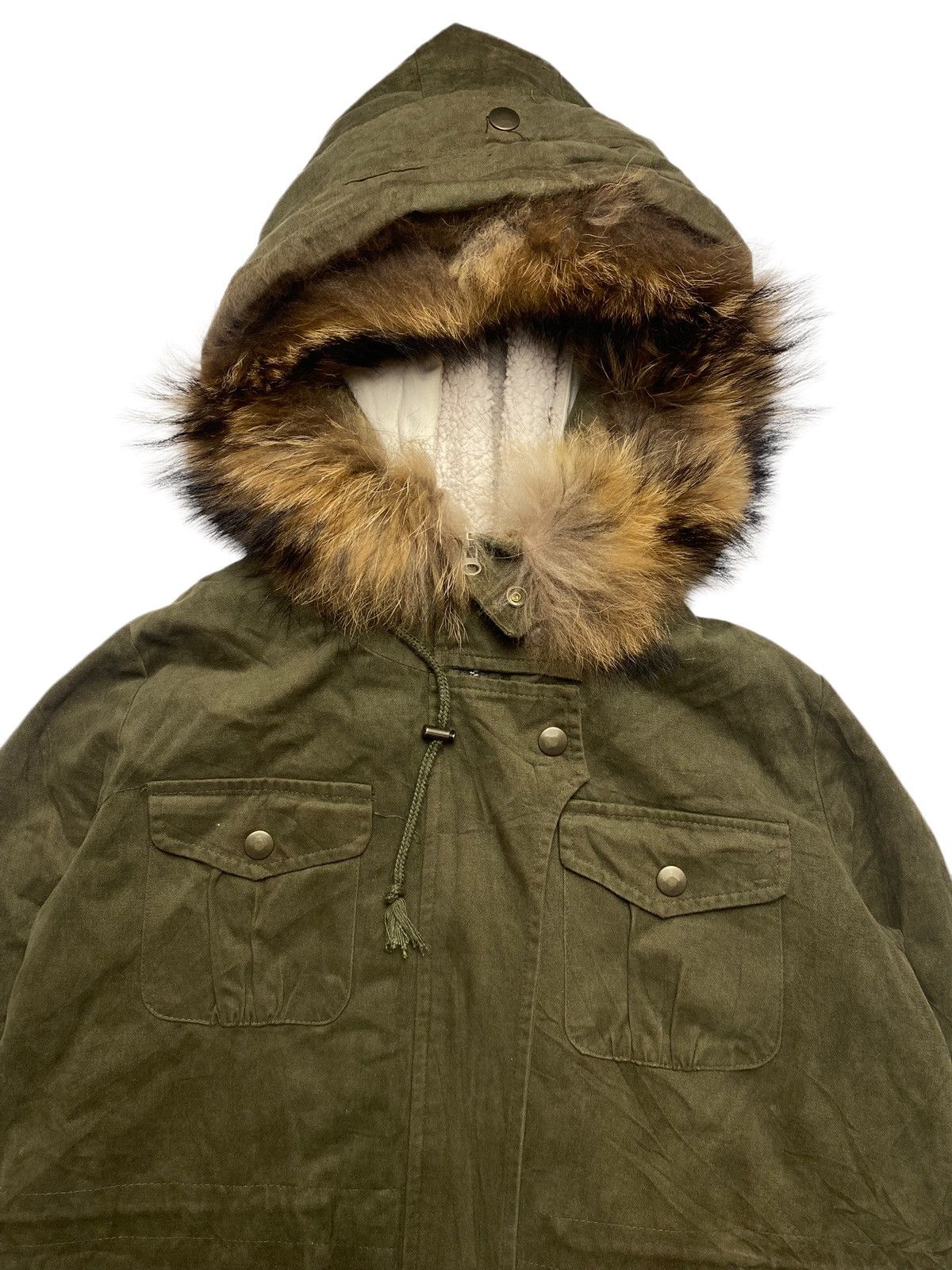 Beauty Beast × Japanese Brand × Tete Homme 2000s Little Berry - Fur Raccoon Hoodie Parka Jacket Size US M / EU 48-50 / 2 - 7 Thumbnail
