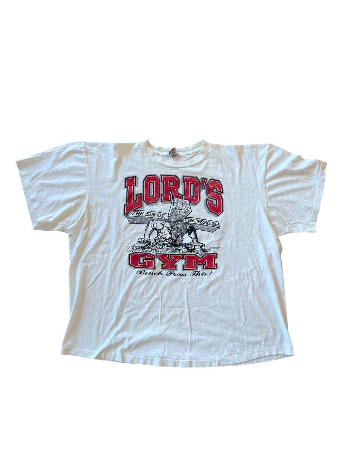 Vintage *RARE* VINTAGE 1990 LORD’S GYM GOD BODYBUILDING JESUS CHRIST Size US XXL / EU 58 / 5 - 1 Thumbnail