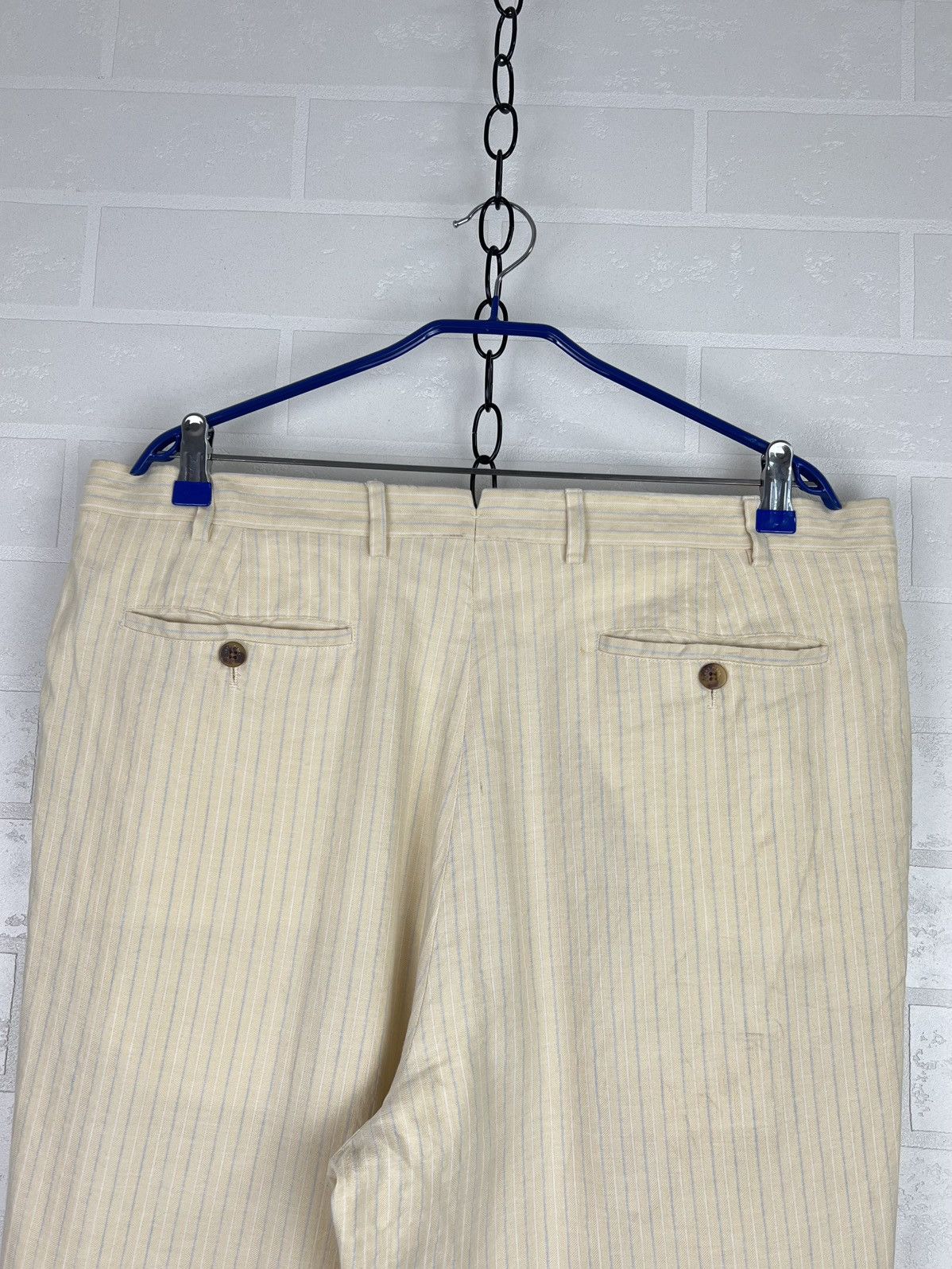 Loro Piana LORO PIANA Pants Chino Trousers Striped Lino Cotton Men's Size US 40 / EU 56 - 16 Thumbnail