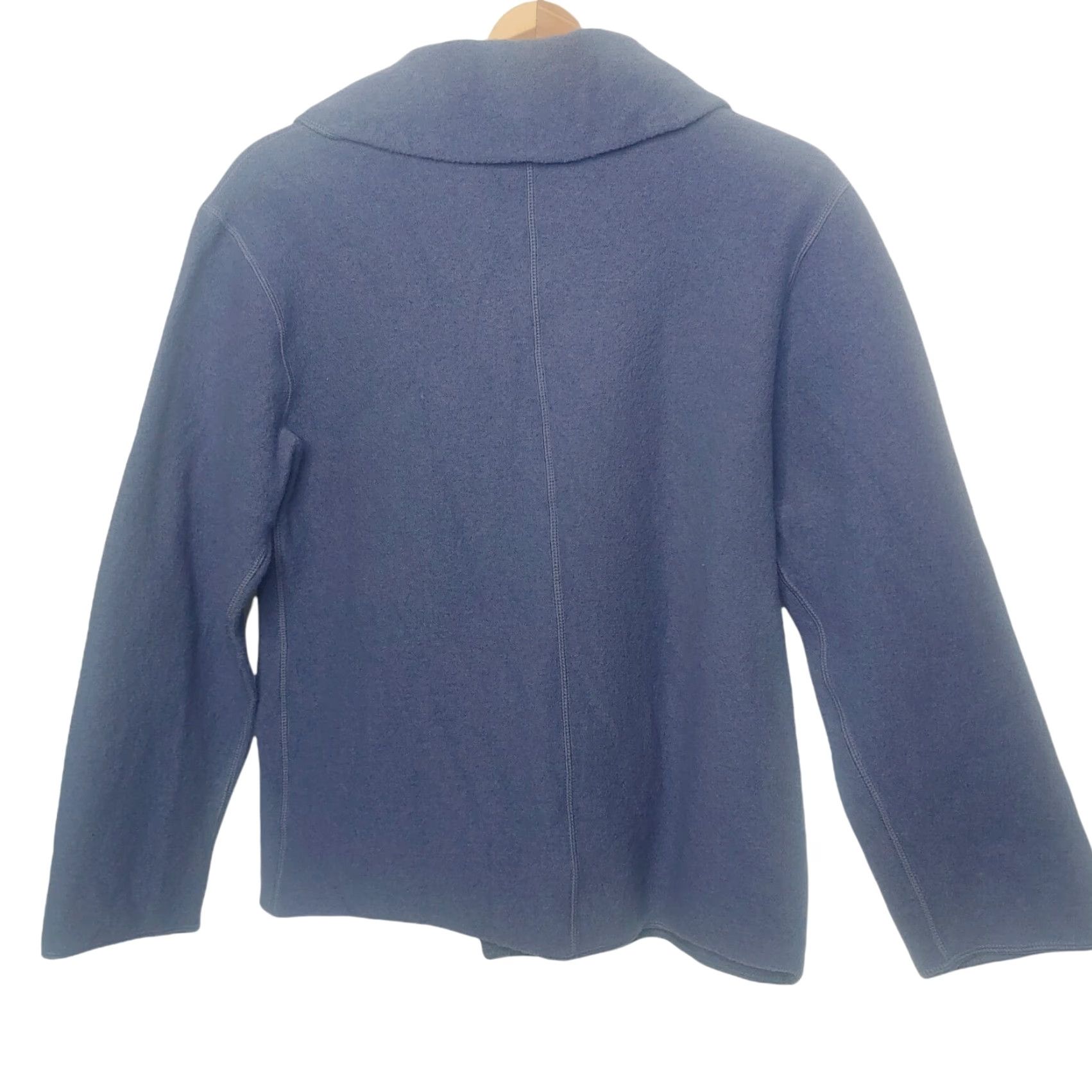 Vintage VINTAGE Herman Geist Sweater Cardigan Women Small Wool Open Front Blue 100% Wool Classic Lagenlook Fall Winter Spring Mens? Size S / US 4 / IT 40 - 3 Thumbnail