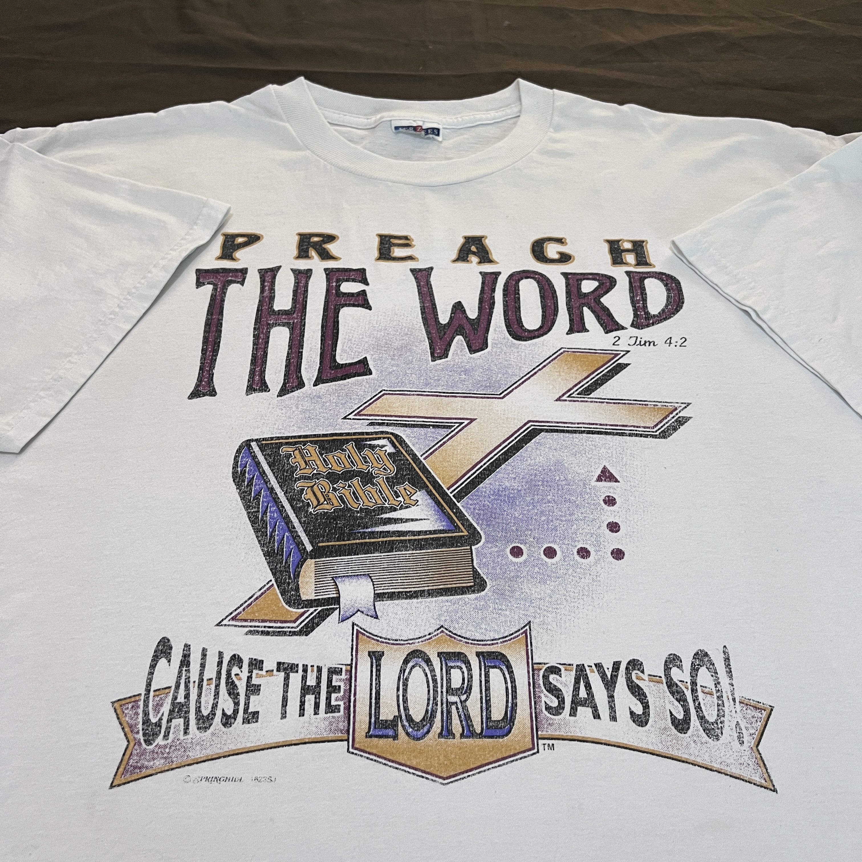 Vintage Vintage Y2K Preach the Word Bible Holy God Jesus Tee 2XL Size US XXL / EU 58 / 5 - 1 Thumbnail
