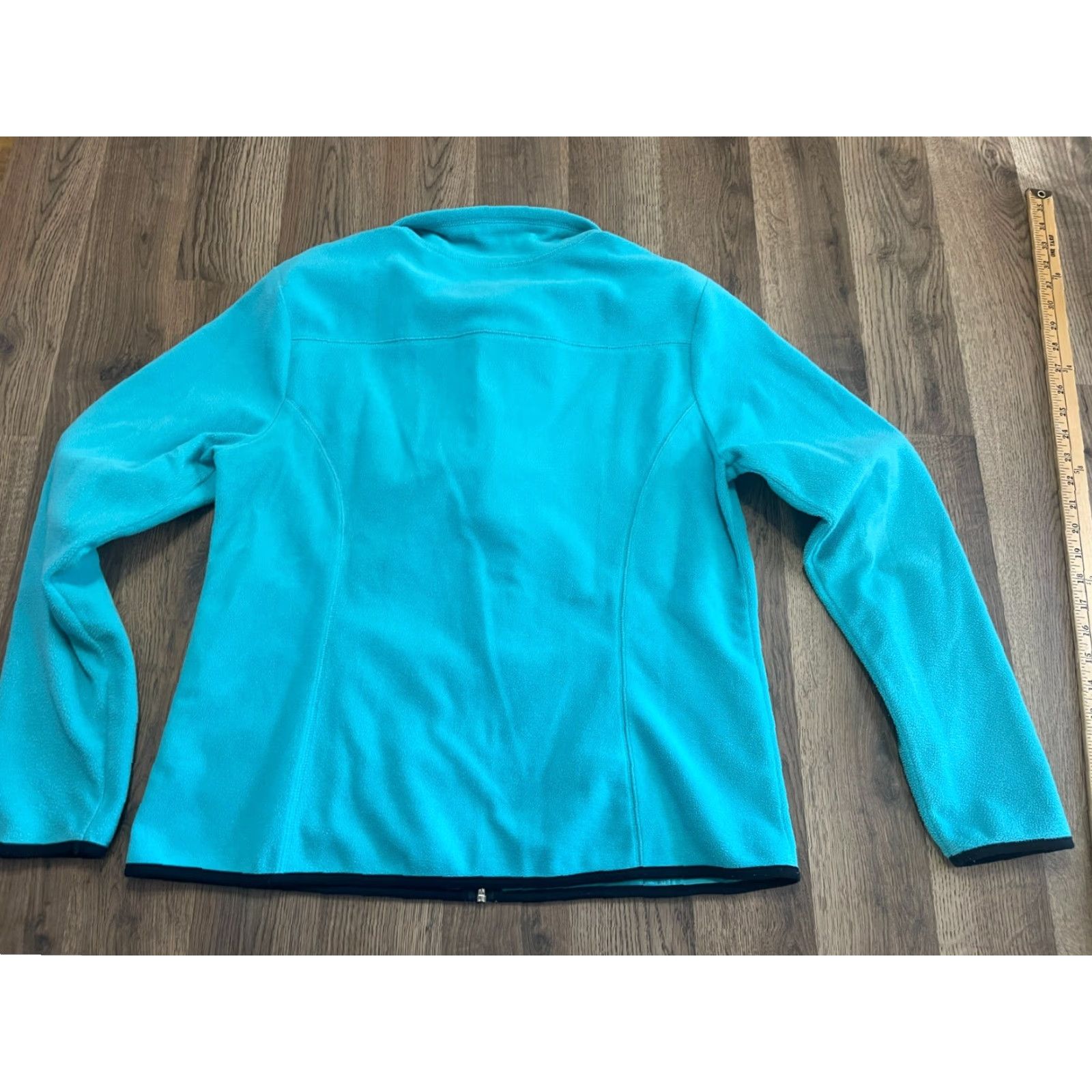 Vintage Exertek Sweater Women XL Blue Black Full Zip Cardigan Zip Pockets Comfort Casual Size XL / US 12-14 / IT 48-50 - 2 Thumbnail