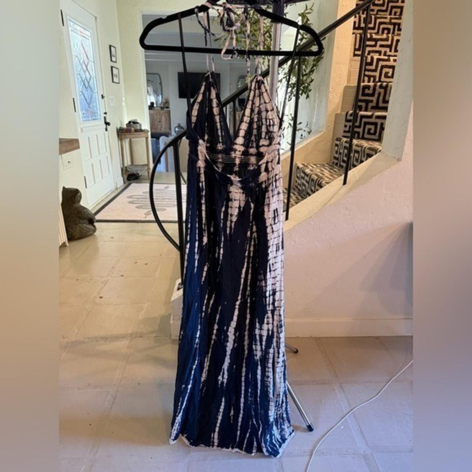 Other SoCal Nectar Clothing Blue White Tie Dye Halter Maxi Dress S Size S / US 4 / IT 40 - 3 Thumbnail