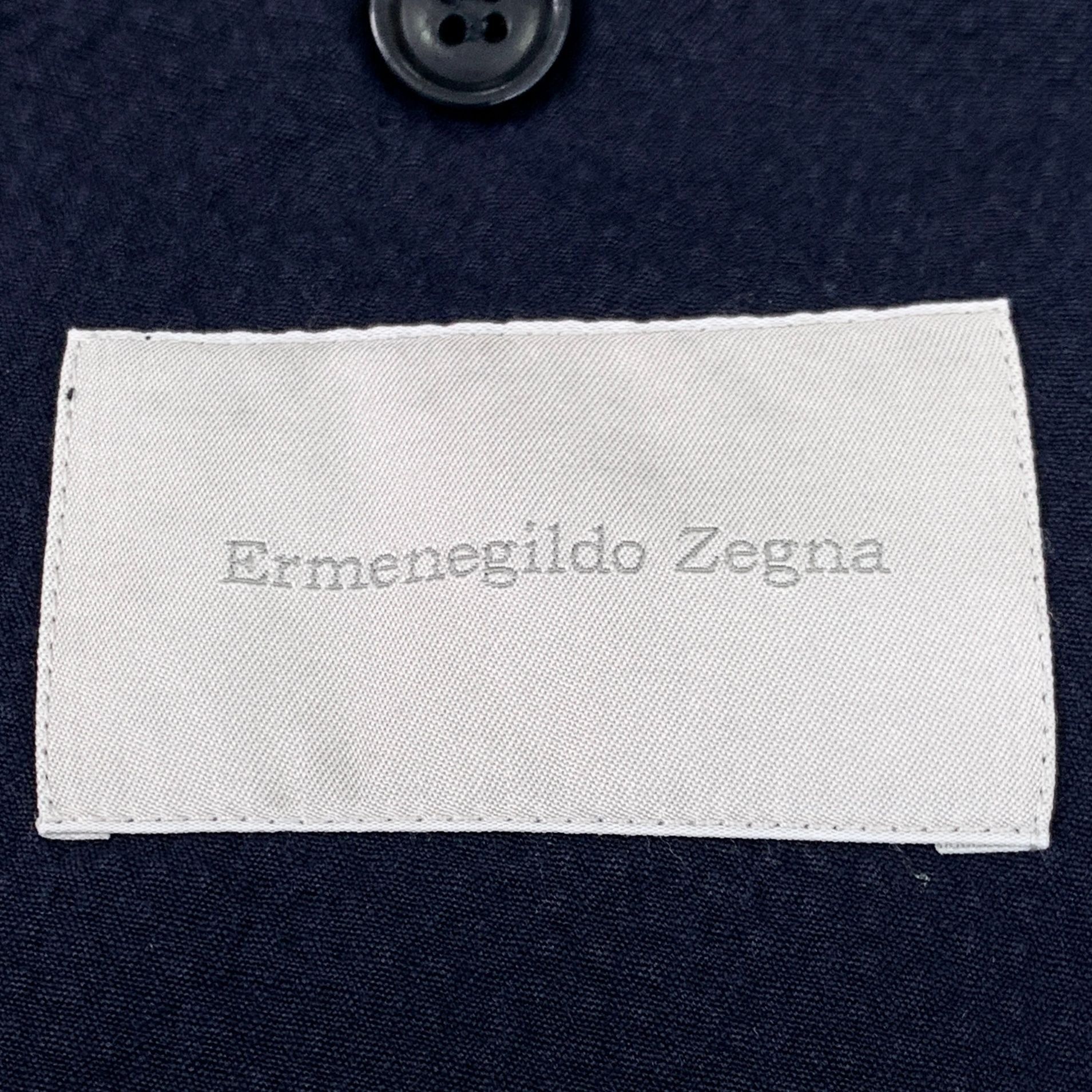 Ermenegildo Zegna Ermenegildo Zegna Mens Dark Blue Cotton Blend Suit Jacket Si Size US M / EU 48-50 / 2 - 5 Thumbnail