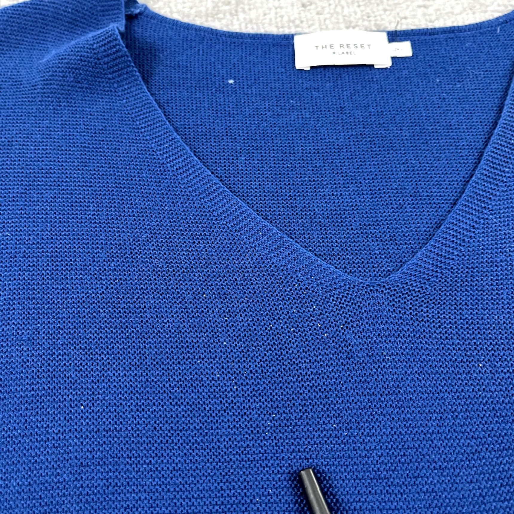Vintage VINTAGE The Reset R Brand Women's Sweater Knit Pullover L/XL Blue V-Neck Dolman Sleeve Fall Winter Casual Size XL / US 12-14 / IT 48-50 - 7 Thumbnail