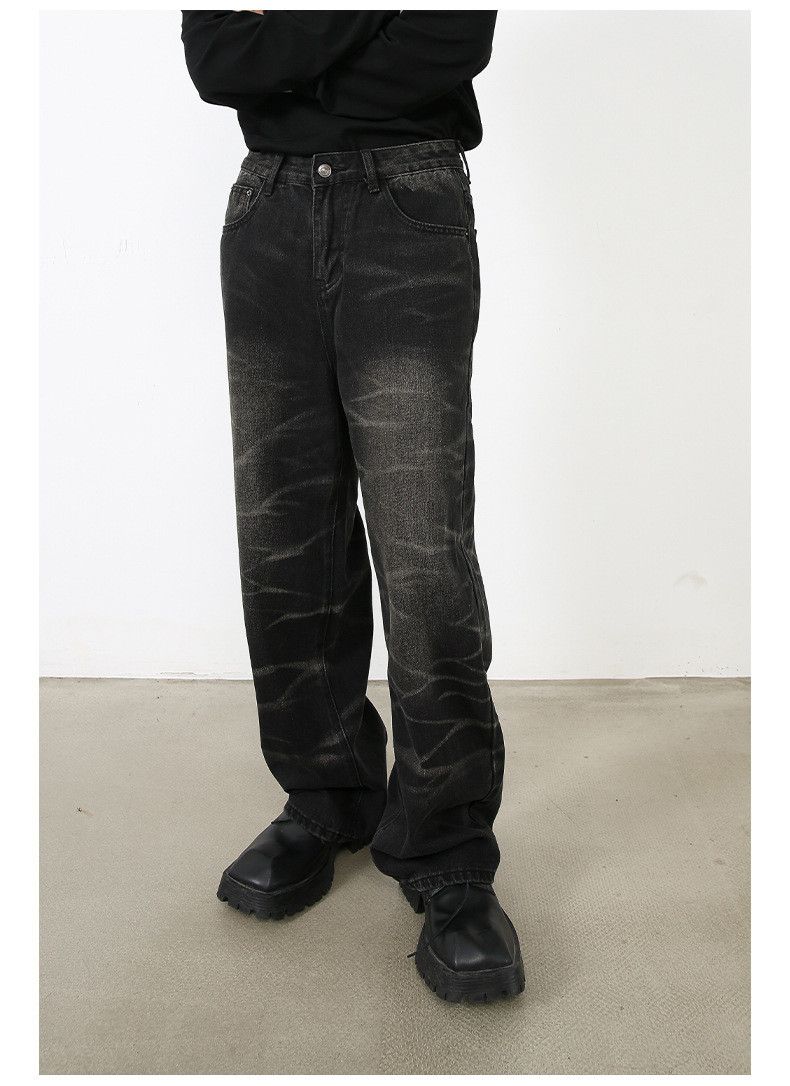 Japanese Brand × Jean Black loose straight men's personalized striped jeans Size US 32 / EU 48 - 2 Thumbnail