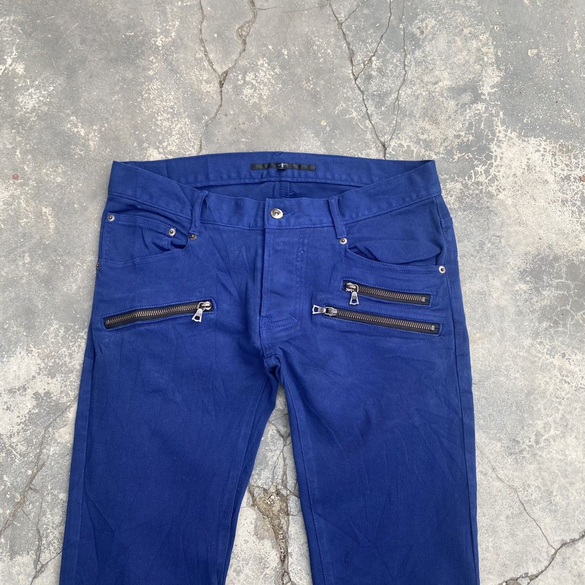 NO ID NO ID Navy Zipper Flared Stretchable Jeans Size US 33 - 1 Thumbnail